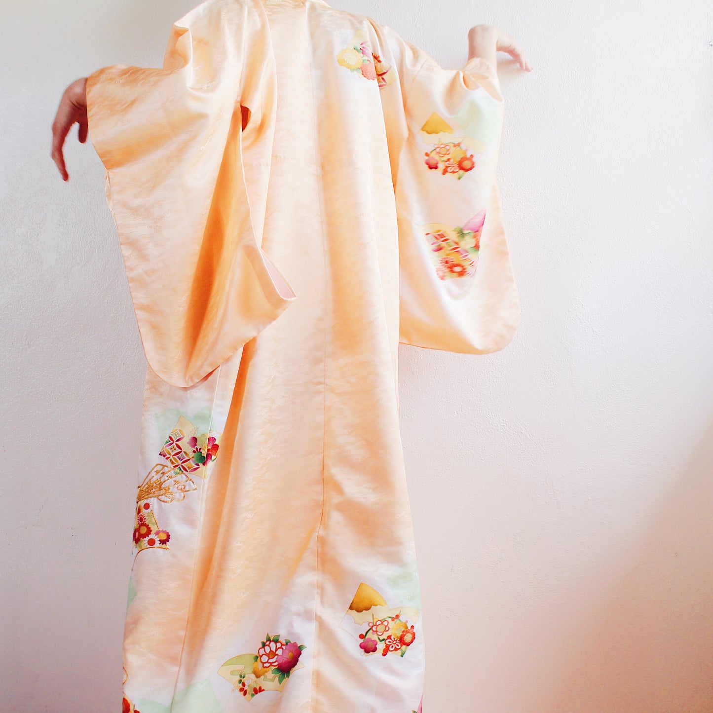 Vintage Peach Japanese Kimono - Kawaii Cute Romantic Spring Blossom