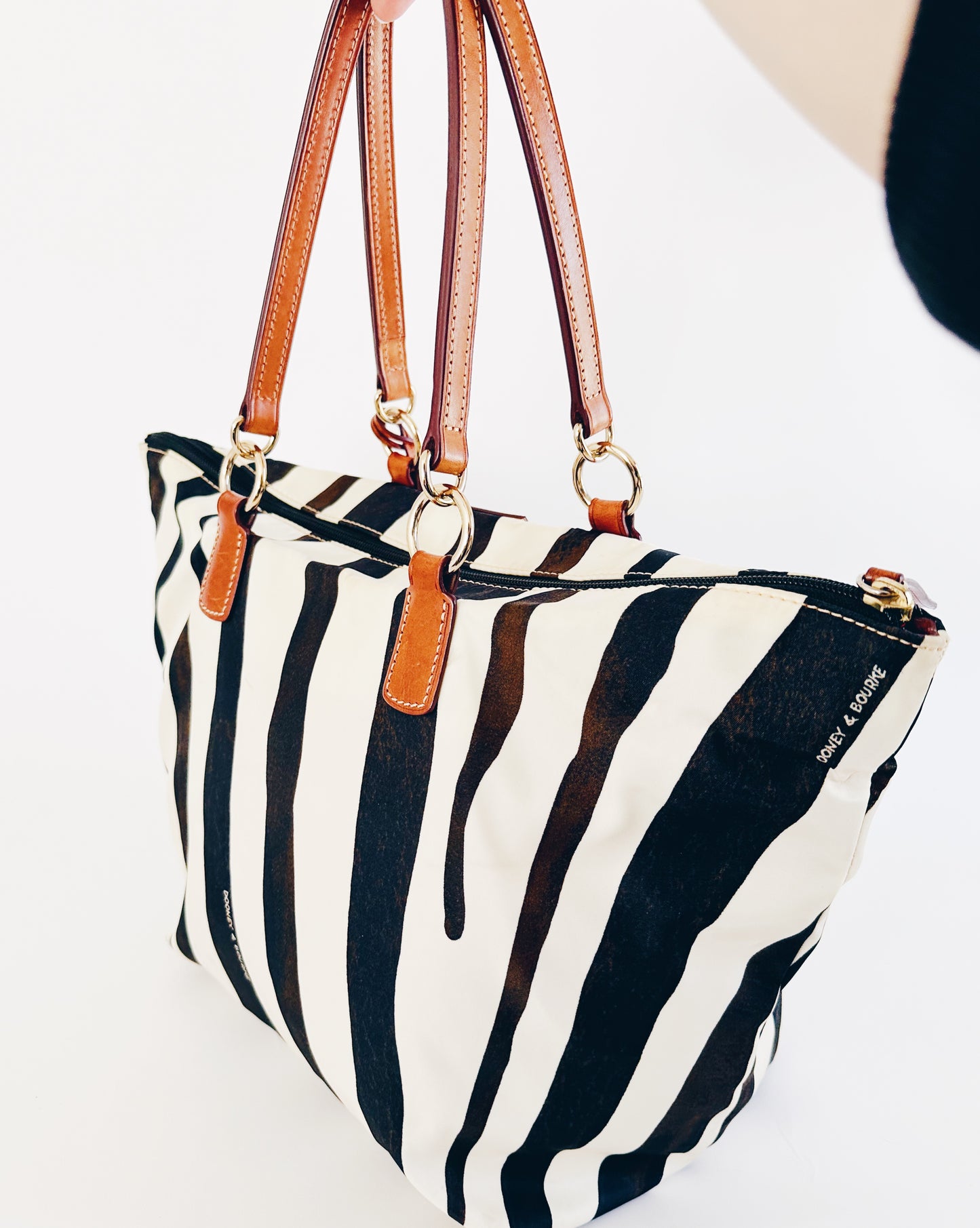 Vintage Y2K Dooney & Bourke Zebra Print Canvas Purse – Statement Animal Print Bag