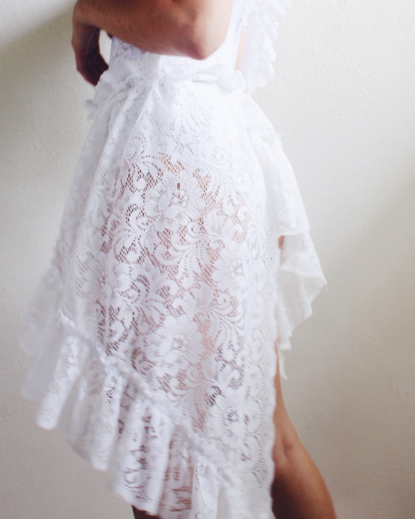 Upcycled Asymmetric Lace Skirt - Ethereal Coquette Style | Vintage Curtain Skirt Inspired by Daughters of the Dust