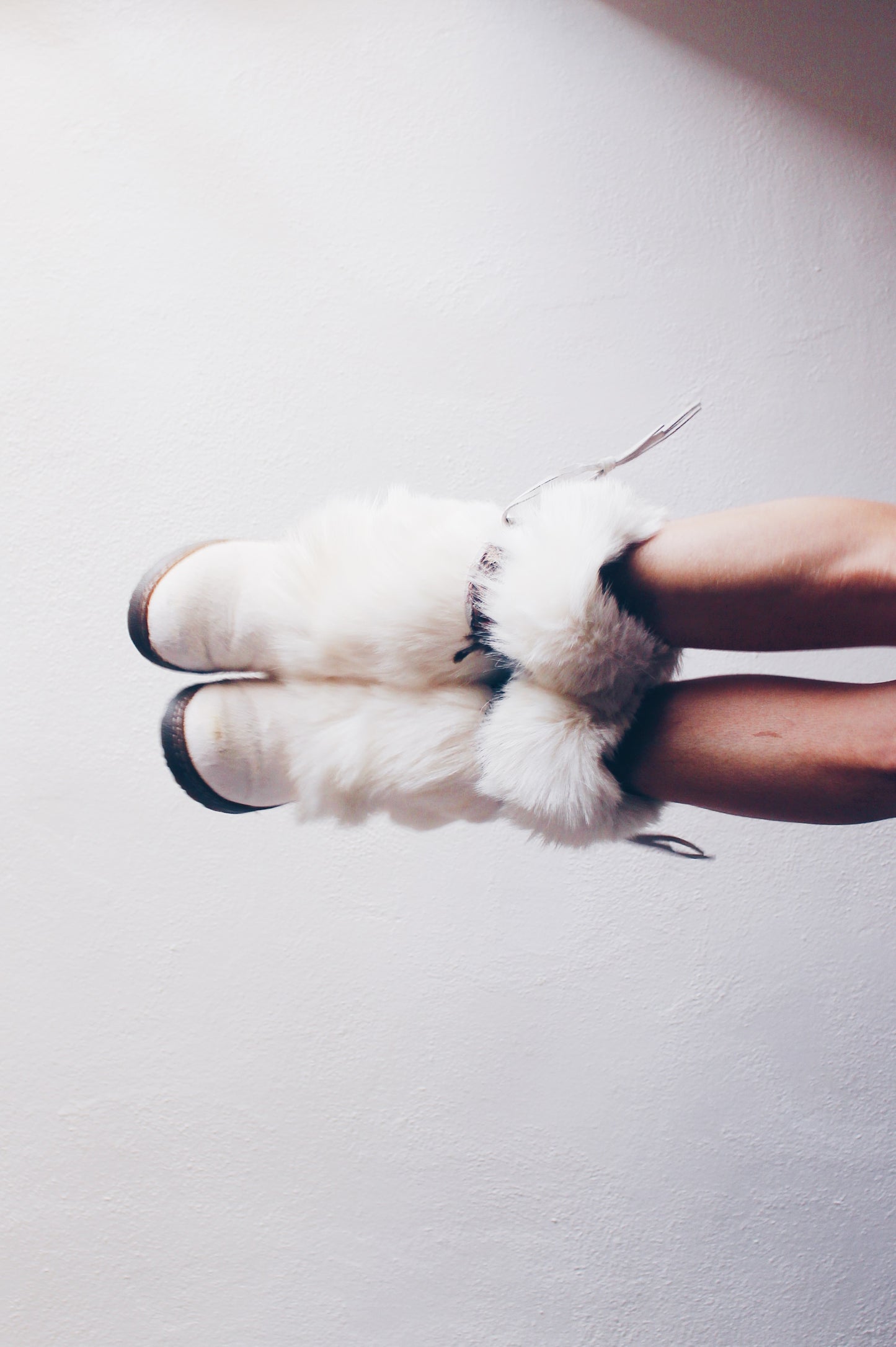 Y2K Fur Fashion: White Bearpaw Boots