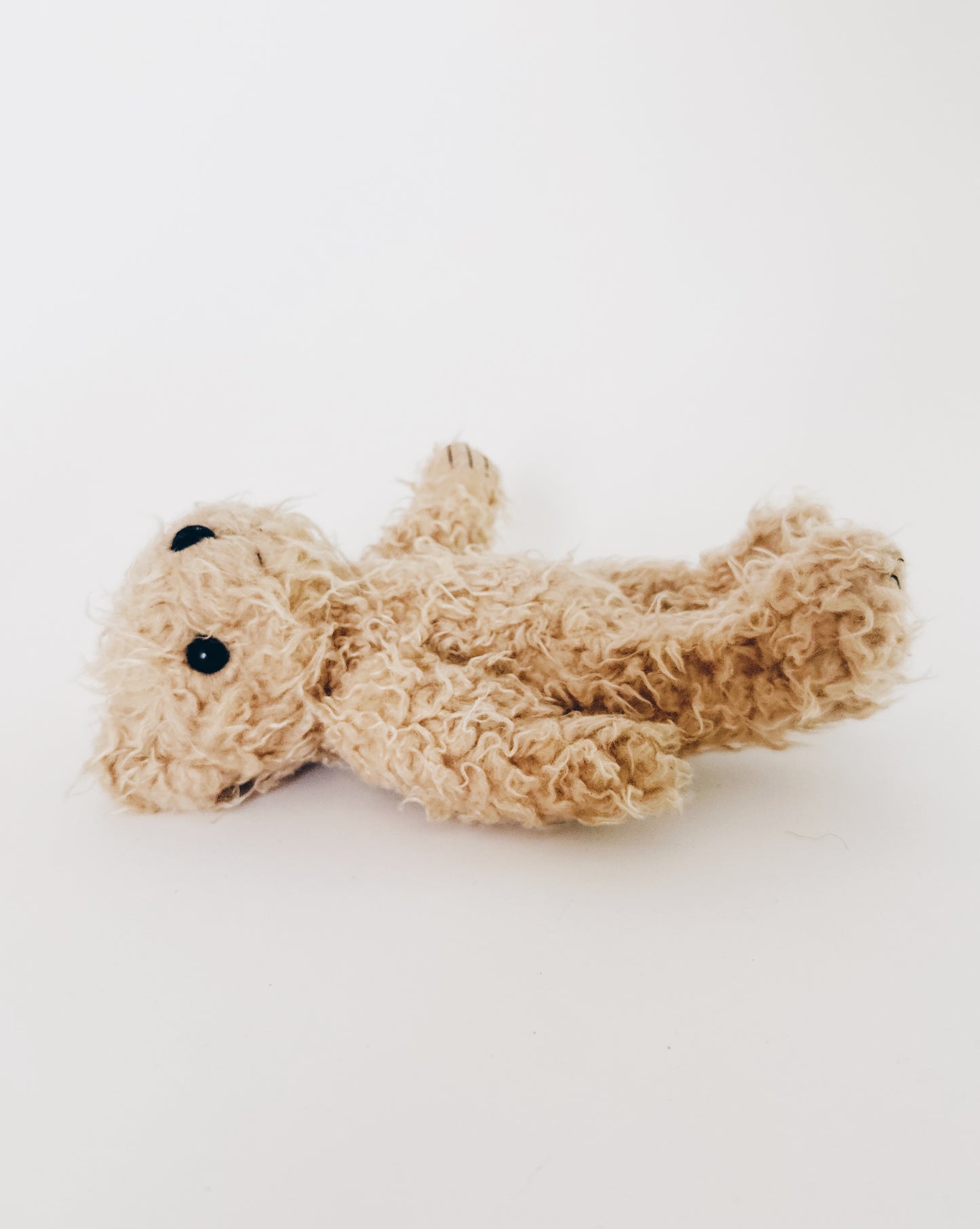 Antique Vintage Teddy Bear | Curly Hair & Charming Crooked Eyes | Unconventional Fashion Accessory & Collectible