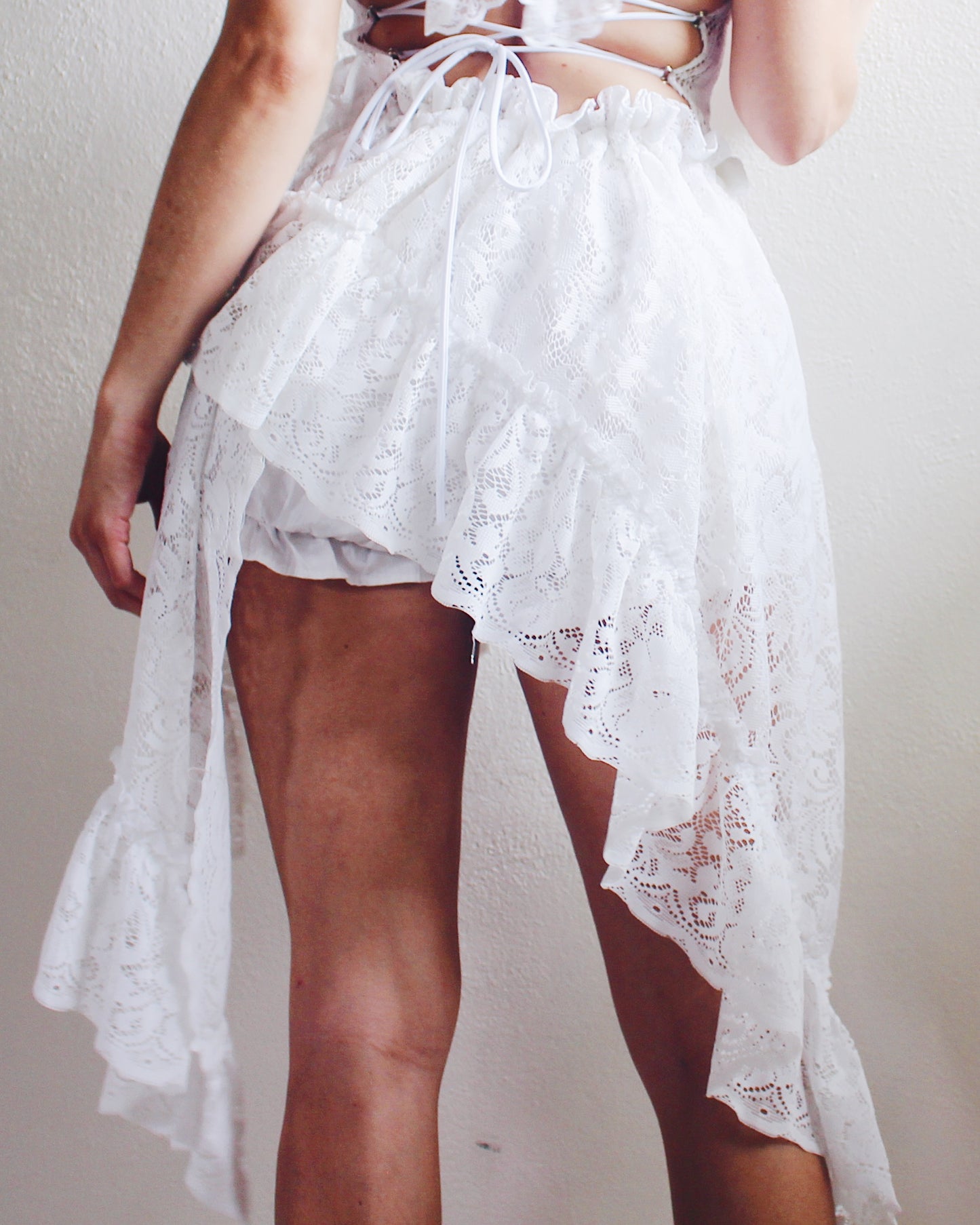 Upcycled Asymmetric Lace Skirt - Ethereal Coquette Style | Vintage Curtain Skirt Inspired by Daughters of the Dust