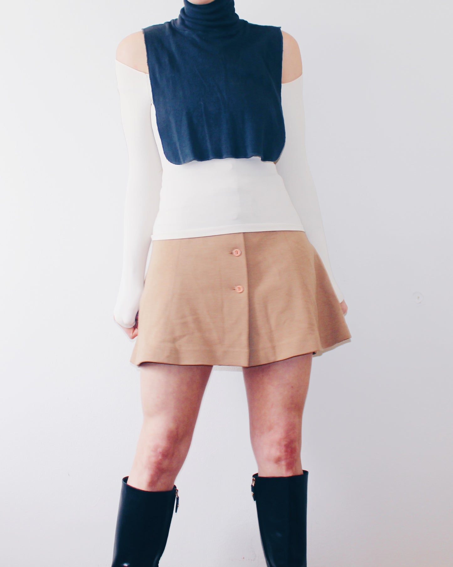 90s Academic accessory: Vintage Cotton False Turtleneck