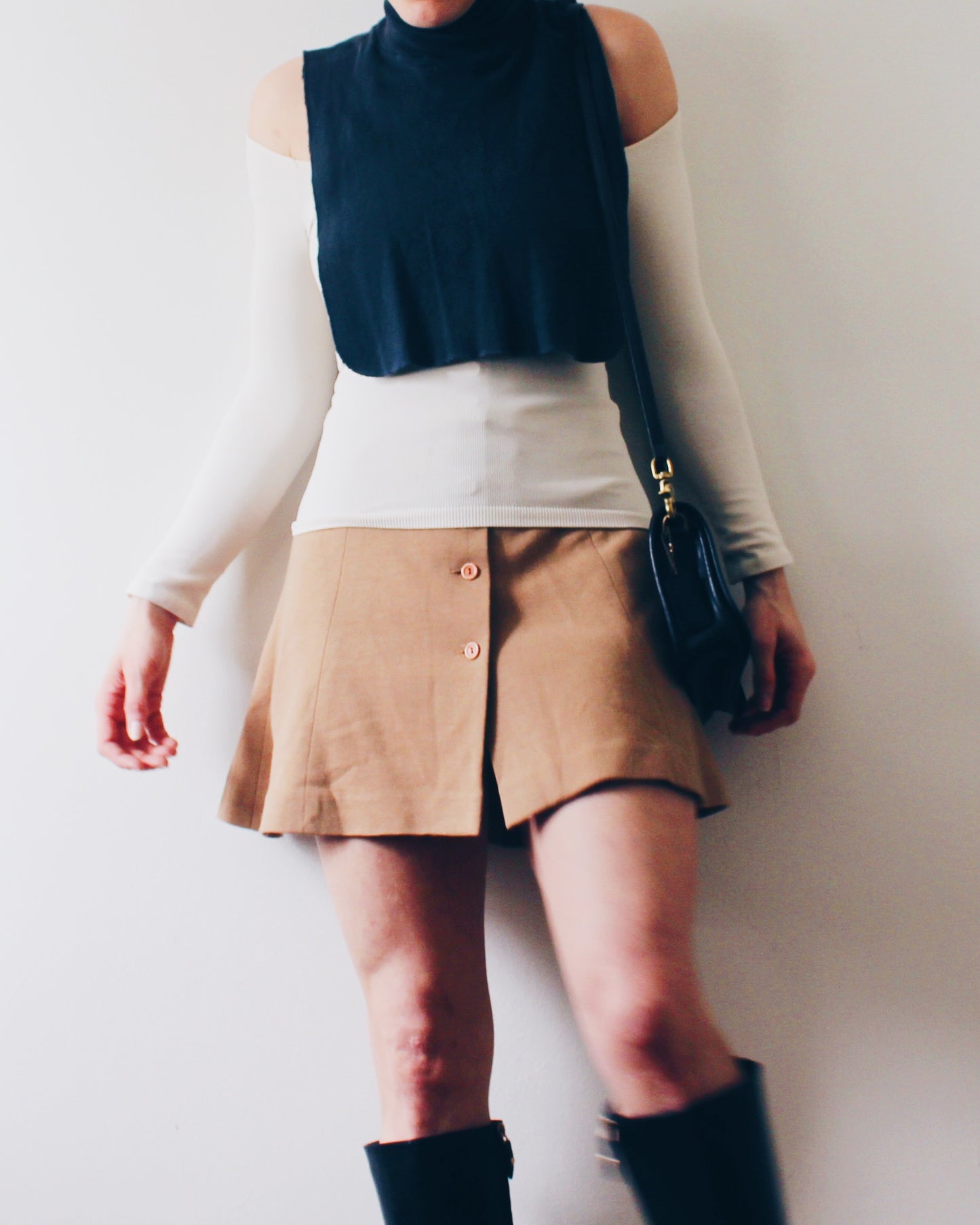 90s Academic accessory: Vintage Cotton False Turtleneck