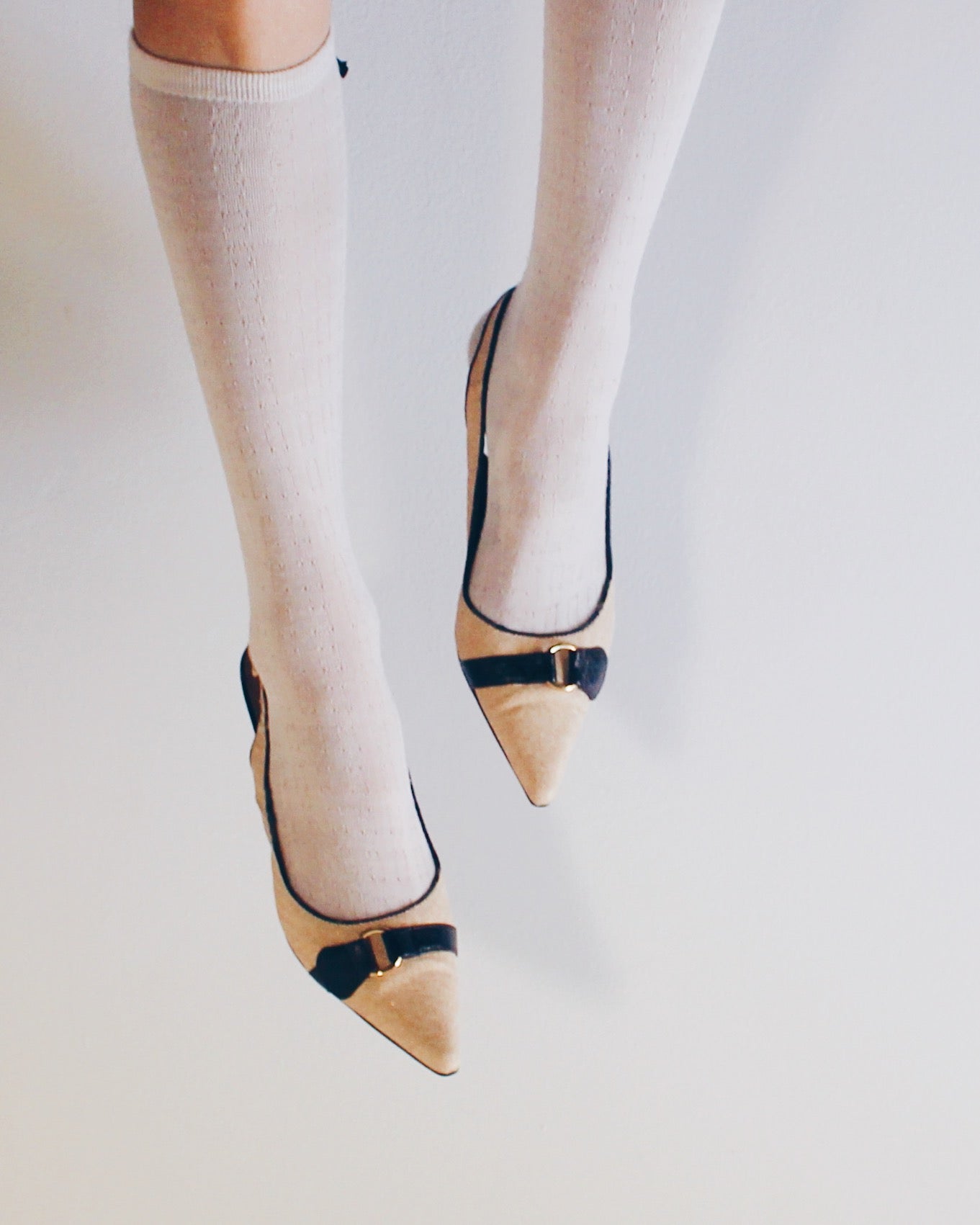 Pointed‑Toe Y2K Kitten Heels with Wrap Ankle Strap – Professional Formal Cream and Chocolate Pumps for Office & Evening