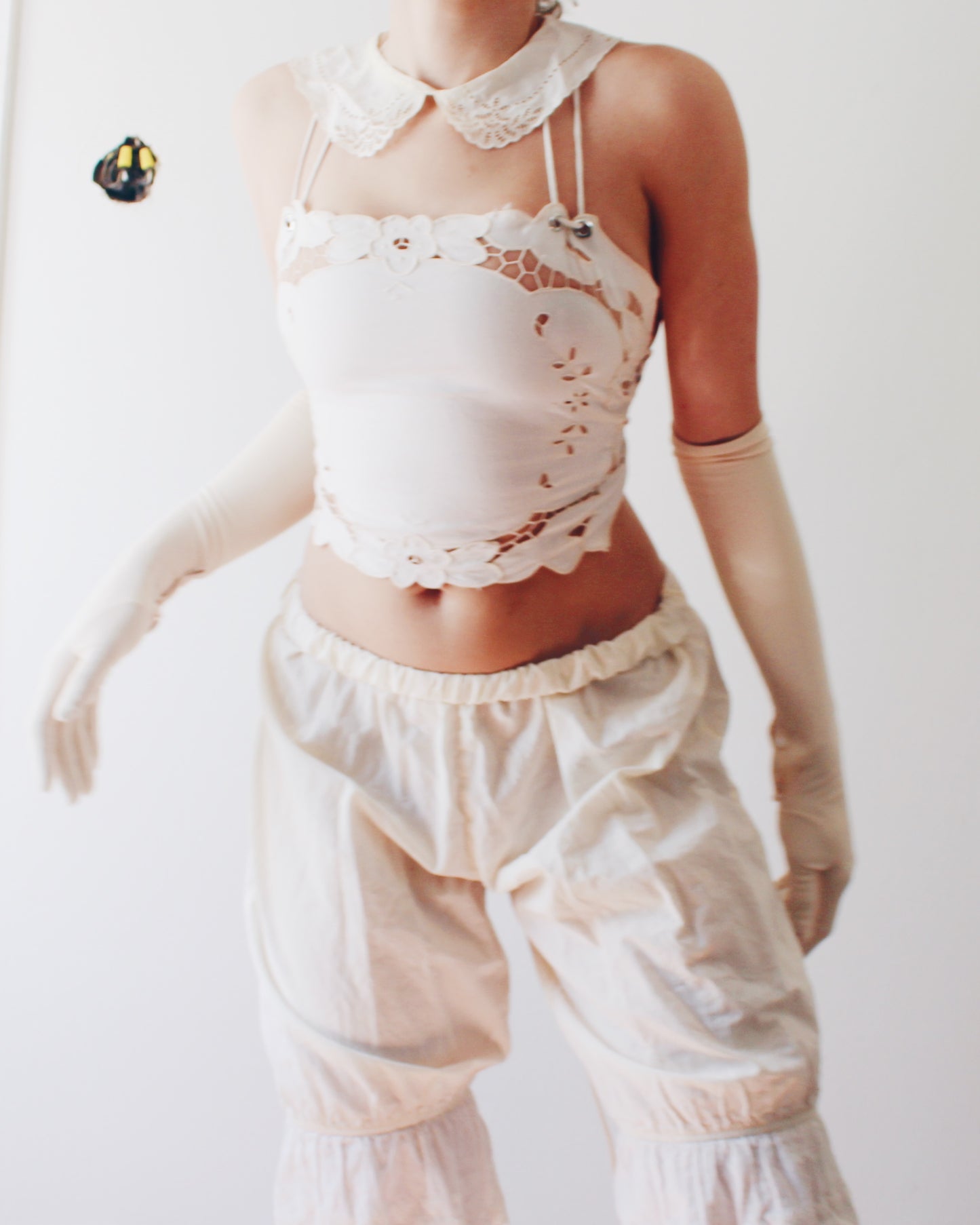 Upcycled Vintage Placemat Tank – Vintage Heirloom Tablewear Art - Reworked crop top