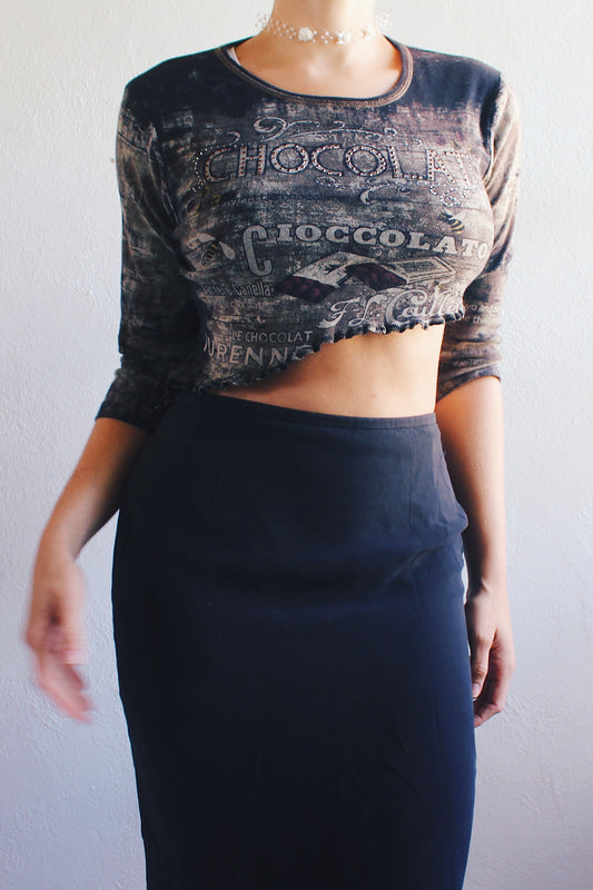 Vintage '90s asymmetric lettuce hem Shirt - Where Fairy-Core, Whimsigoth, and Grunge Collide!