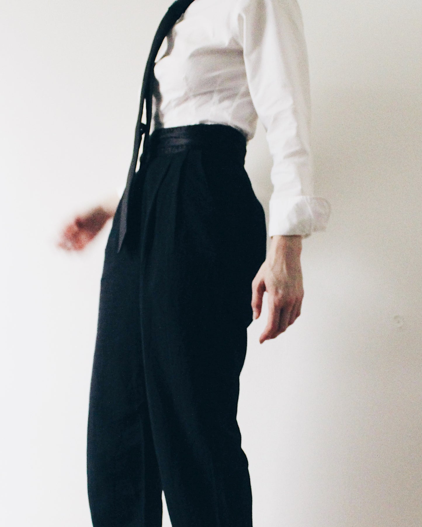 Vintage Black 2 Piece Suit | 90s Androgynous Power Suit | High Waisted Trouser Set | Minimalist Tailored Blazer | Reservoir Dogs Chic
