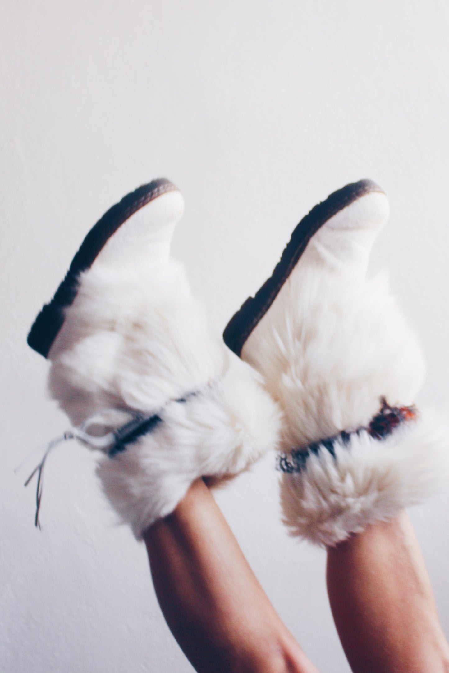 Y2K Fur Fashion: White Bearpaw Boots