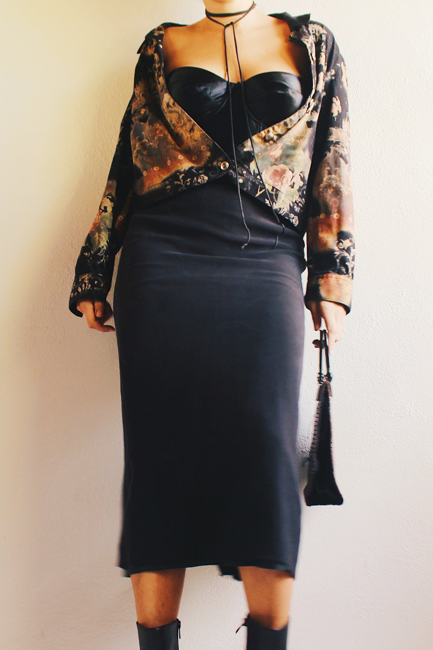 Vintage Black Pencil Skirt for Dark witchy Academia Darlings