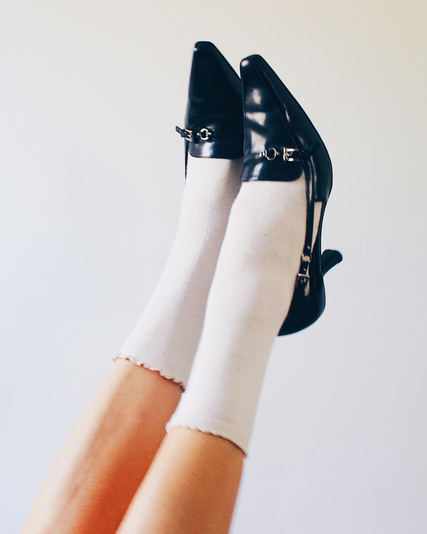 Vintage Liz Claiborne Iflex Black Loafer‑Style Kitten Heels – 90s Office Chic Pumps