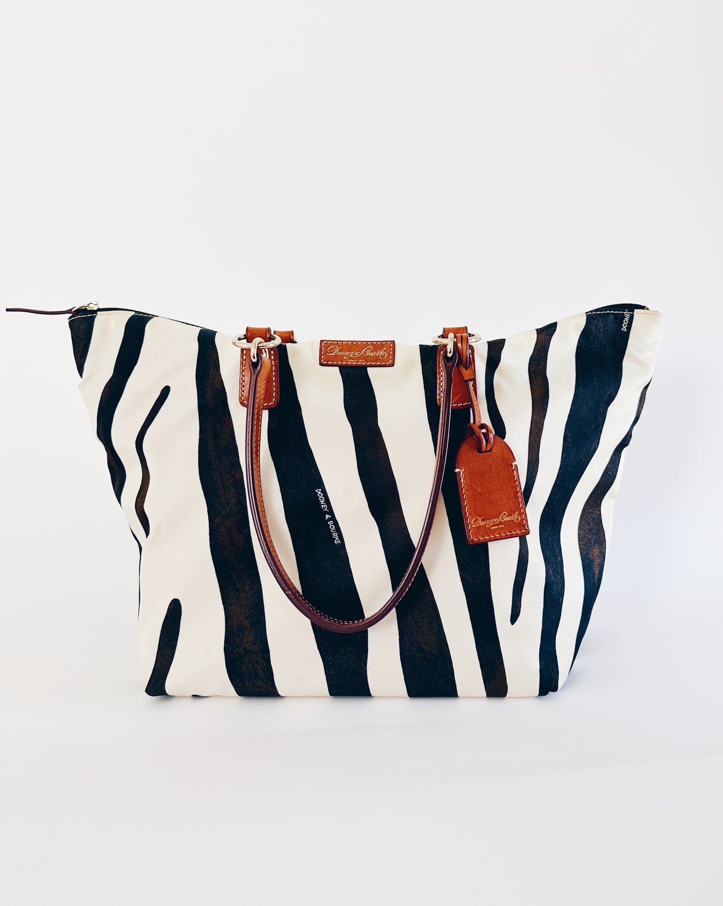 Vintage Y2K Dooney & Bourke Zebra Print Canvas Purse – Statement Animal Print Bag