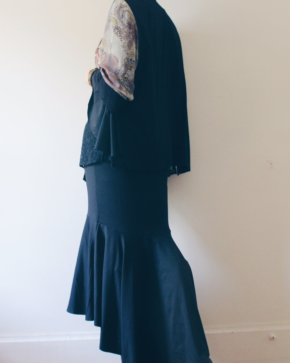 Vintage 90s Spencer Alexis Whimsygoth Patchwork Kimono Sleeve Jacket Robe, East Asian Textile Print, Chinese Frog Button Closure