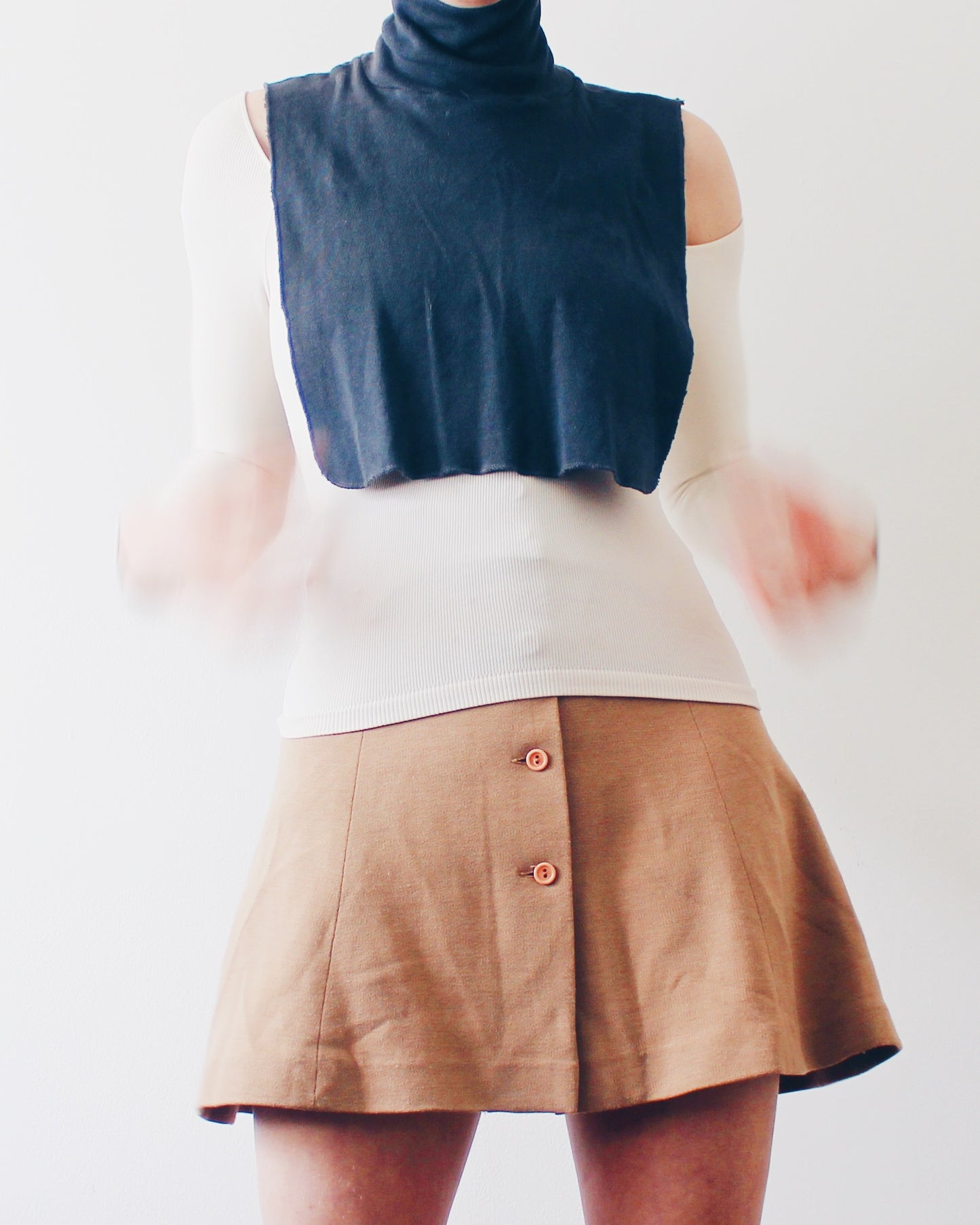 90s Academic accessory: Vintage Cotton False Turtleneck