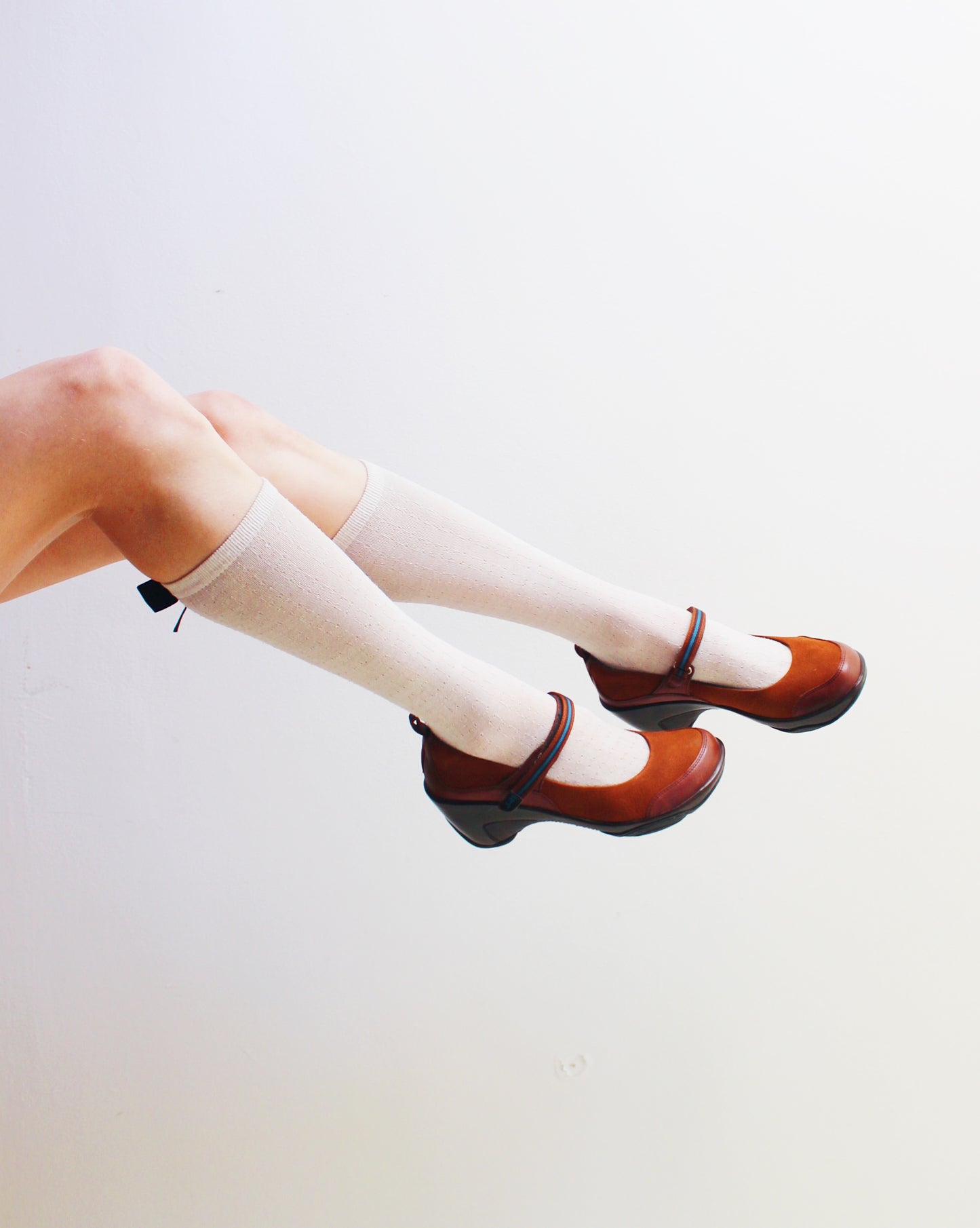 J41 Adventure On Brown Leather Mary Janes | Chunky Heel Orthopedic Support | Coquette Academic Summer Shoes