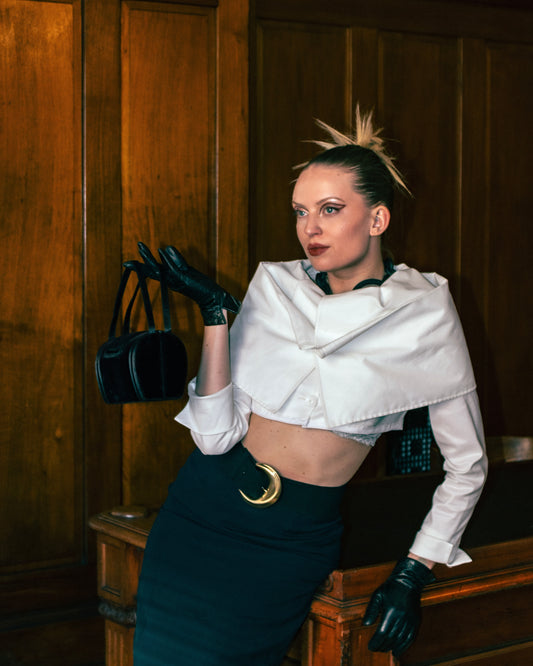 Thick Black Belt with Large Gold Buckle – Minimalist Statement Piece for the Bold Professional