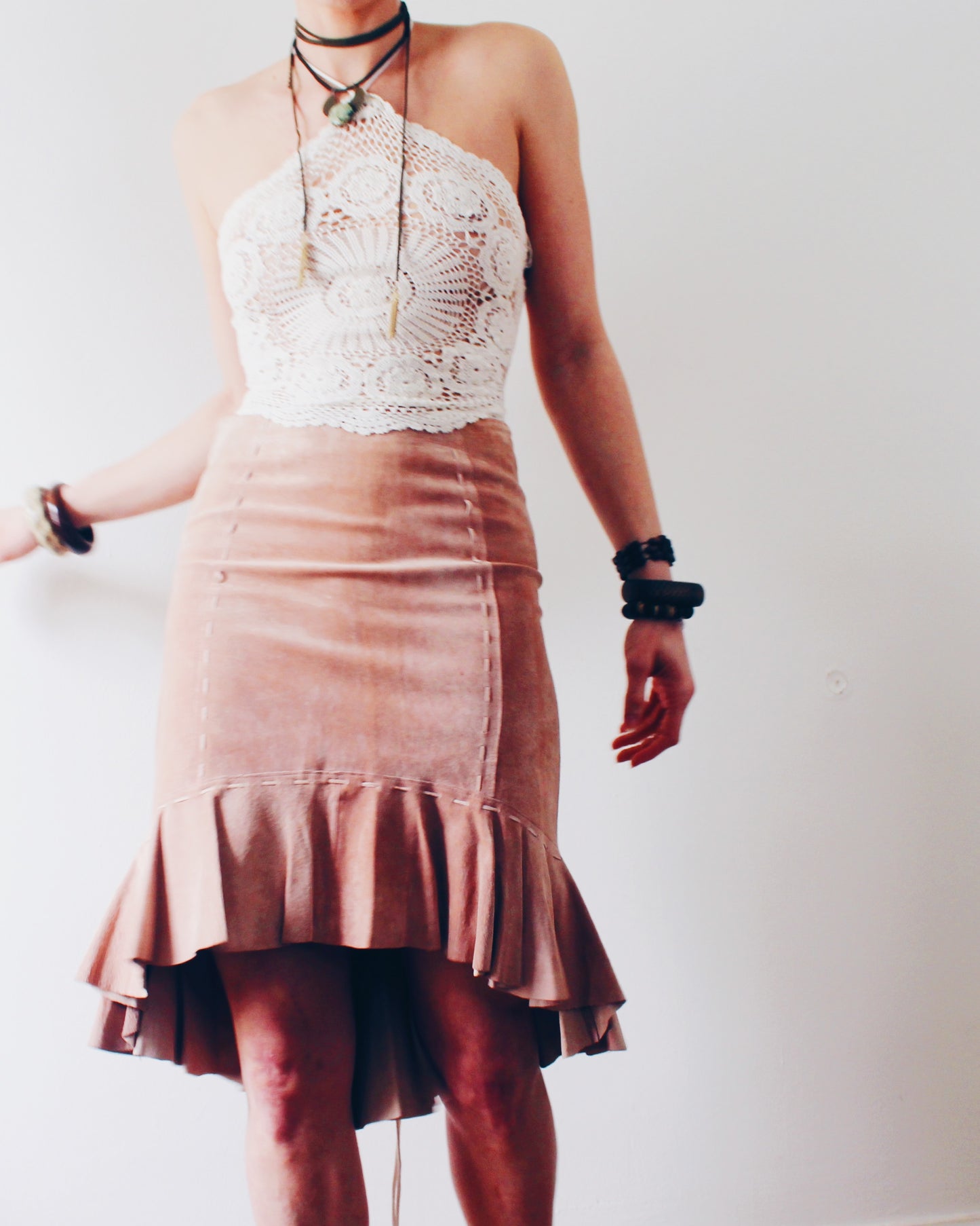 Crochet Couture: Upcycled Doily Crop Top - Reworked vintage - Coachella outfit