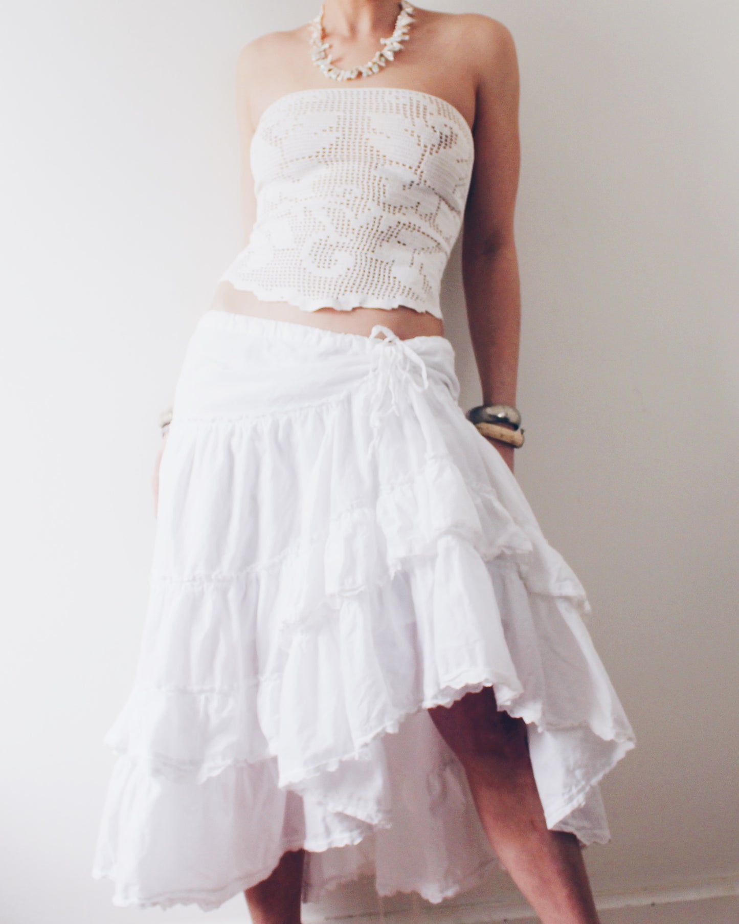 Crochet Couture: Upcycled Doily Crop Top - Reworked vintage - Coachella outfit