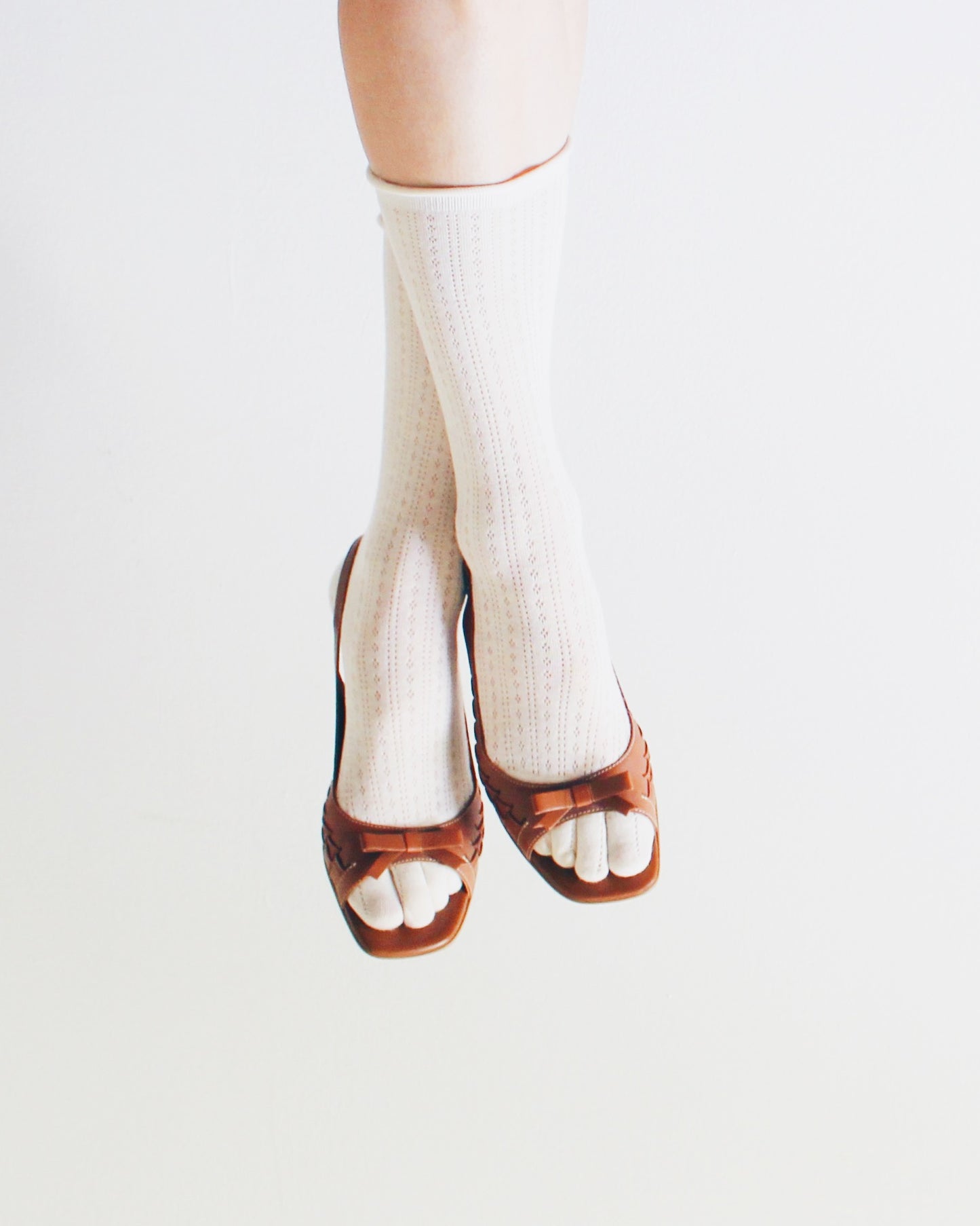 Franco Sarto Tan Leather Peep Toe Kitten Heels with Bow | Coquette Summer Sandals | Genuine Leather Upper