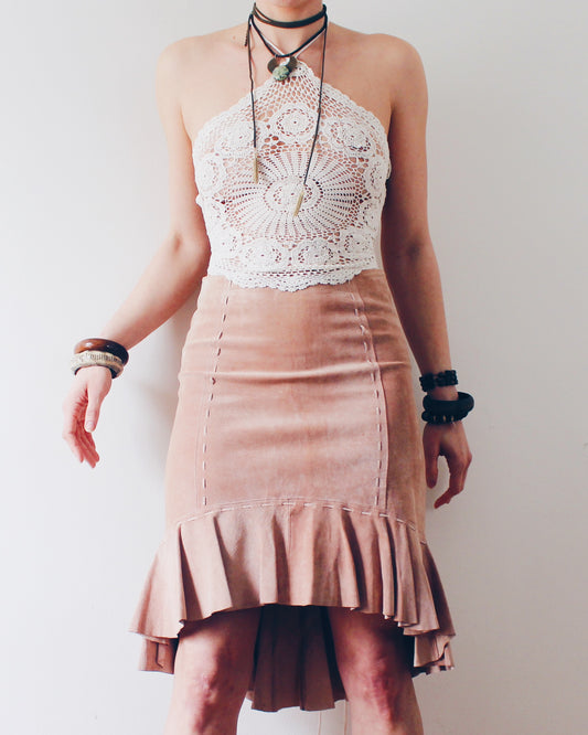 Crochet Couture: Upcycled Doily Crop Top - Reworked vintage - Coachella outfit