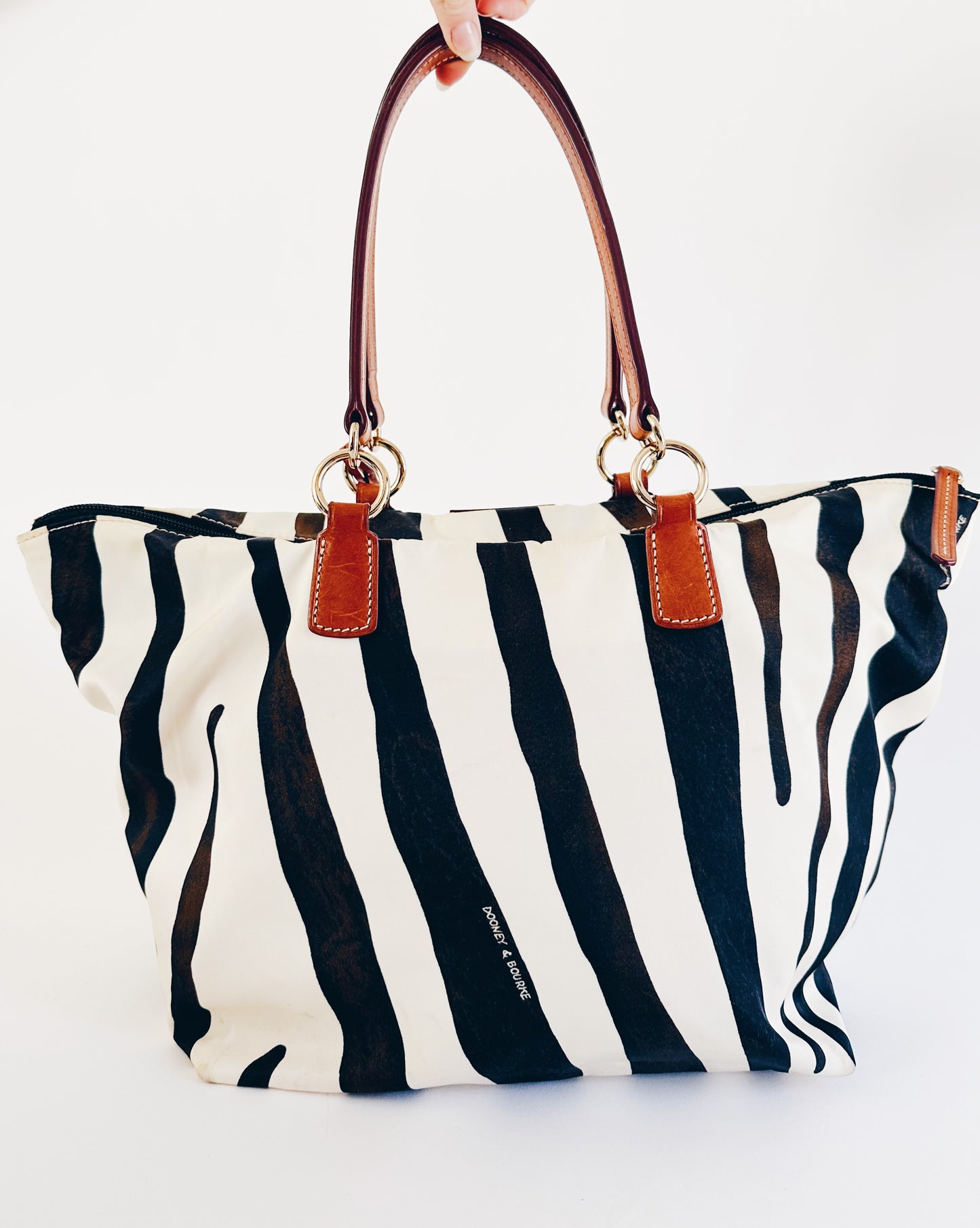 Vintage Y2K Dooney & Bourke Zebra Print Canvas Purse – Statement Animal Print Bag