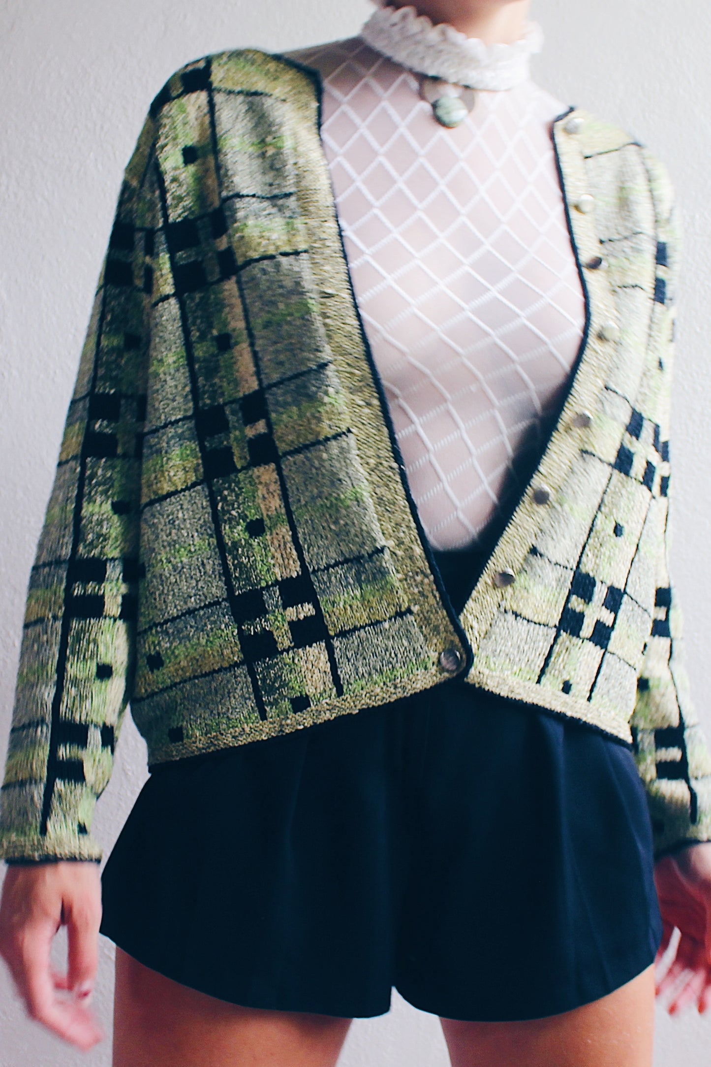 Vintage knitwear with a dark vibe / Handknit Dark Academia Cardigan