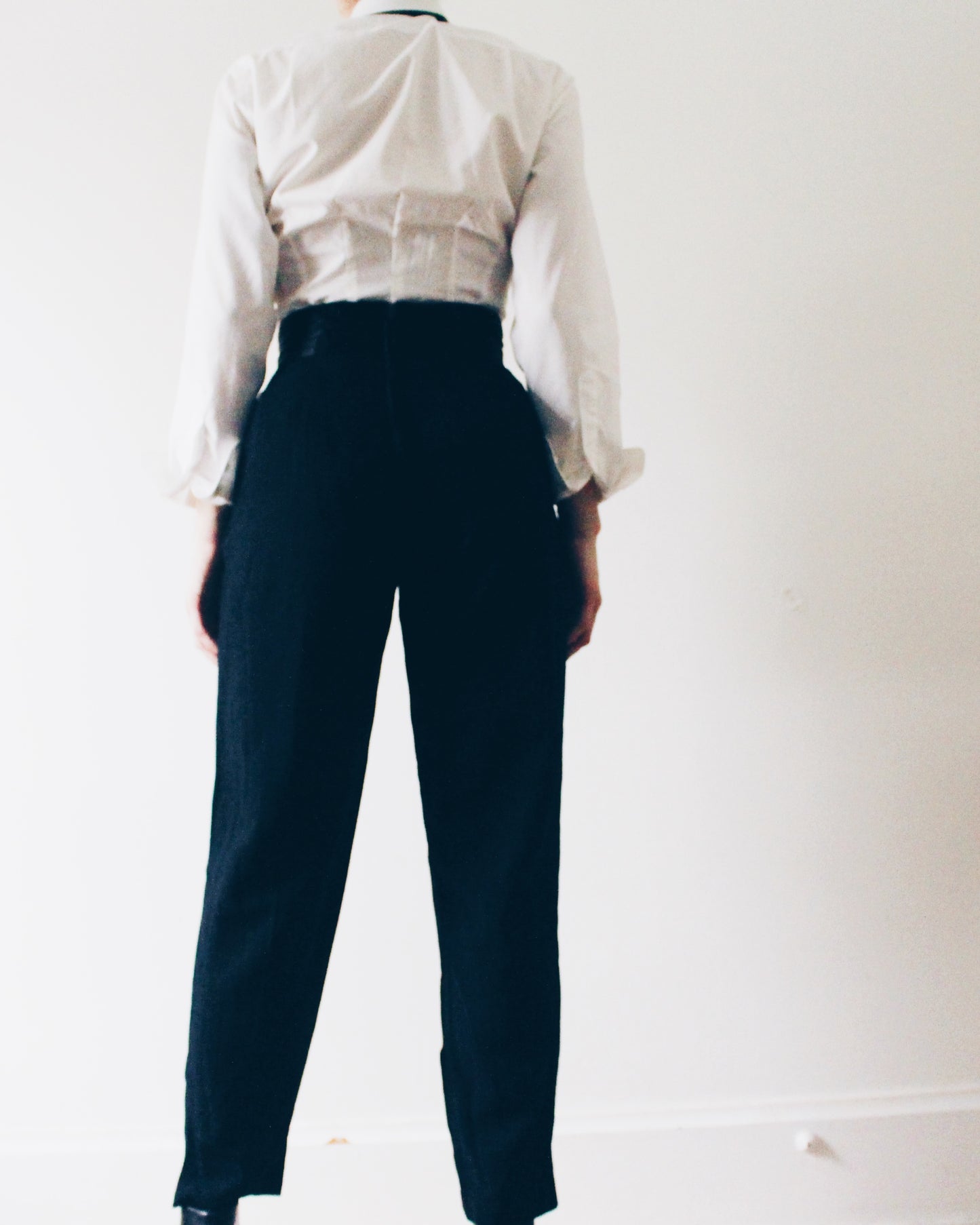 Vintage Black 2 Piece Suit | 90s Androgynous Power Suit | High Waisted Trouser Set | Minimalist Tailored Blazer | Reservoir Dogs Chic