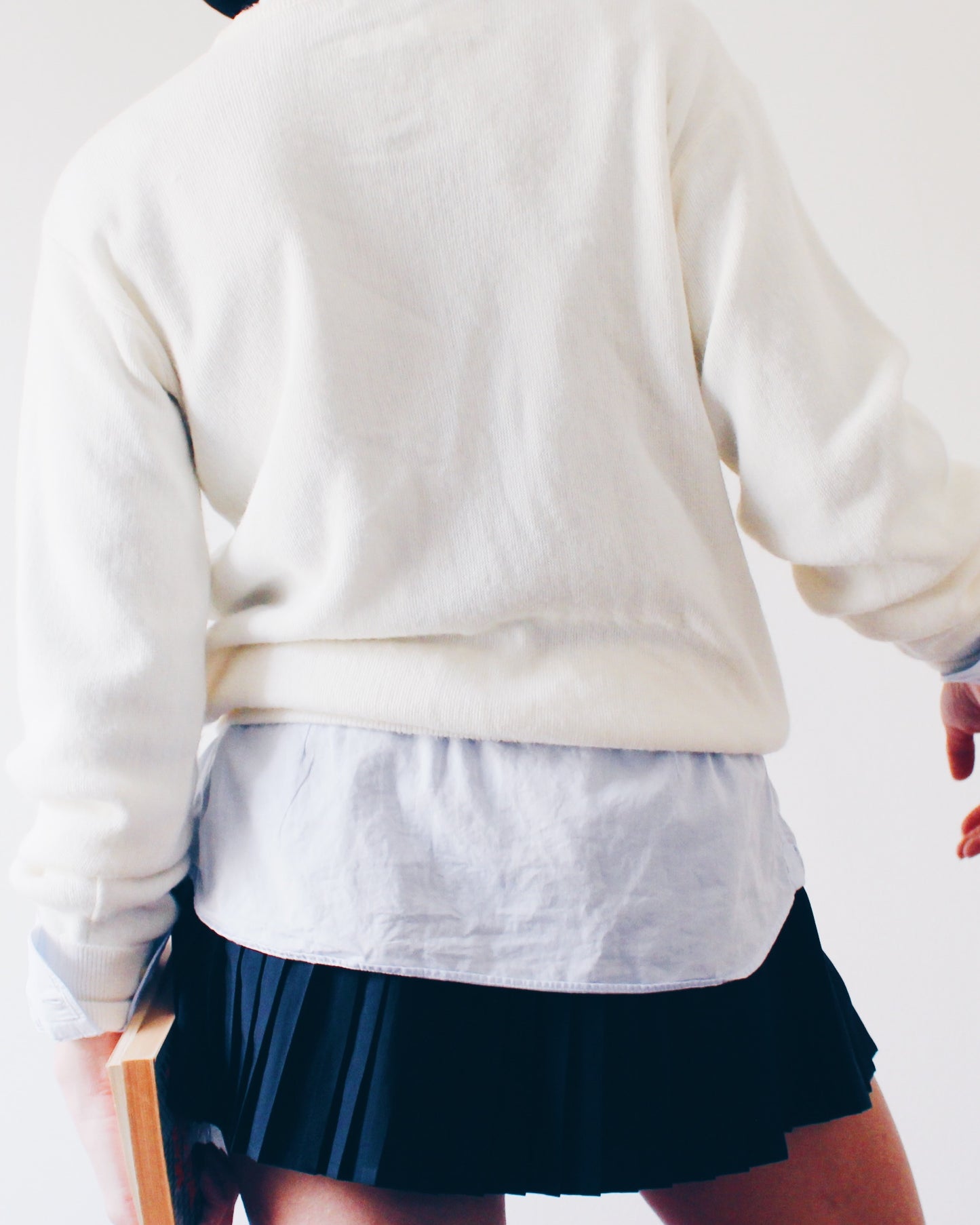 Vintage Izod Lacoste Ivory V Neck Sweater - 1980s Academic Knit Long Sleeve With  Logo Preppy Layering