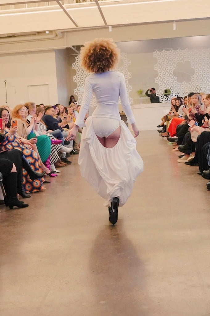 Cheeky Bubble Skirt - Unique Upcycled Couture Layering Accessory - Sustainable Fashion with pleated Hip Pads - Assless Chaps