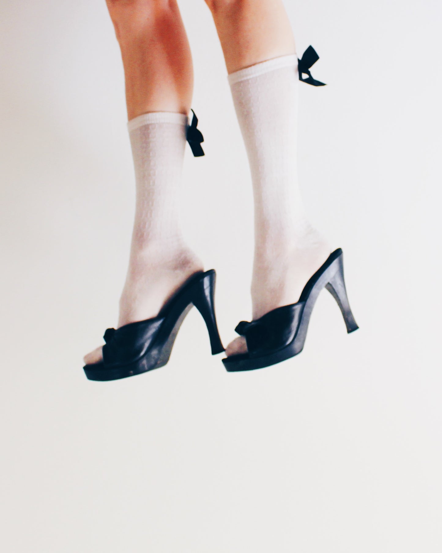 Vintage Black Leather Open Toe Heels – Y2K Bratz Style Summer Pumps
