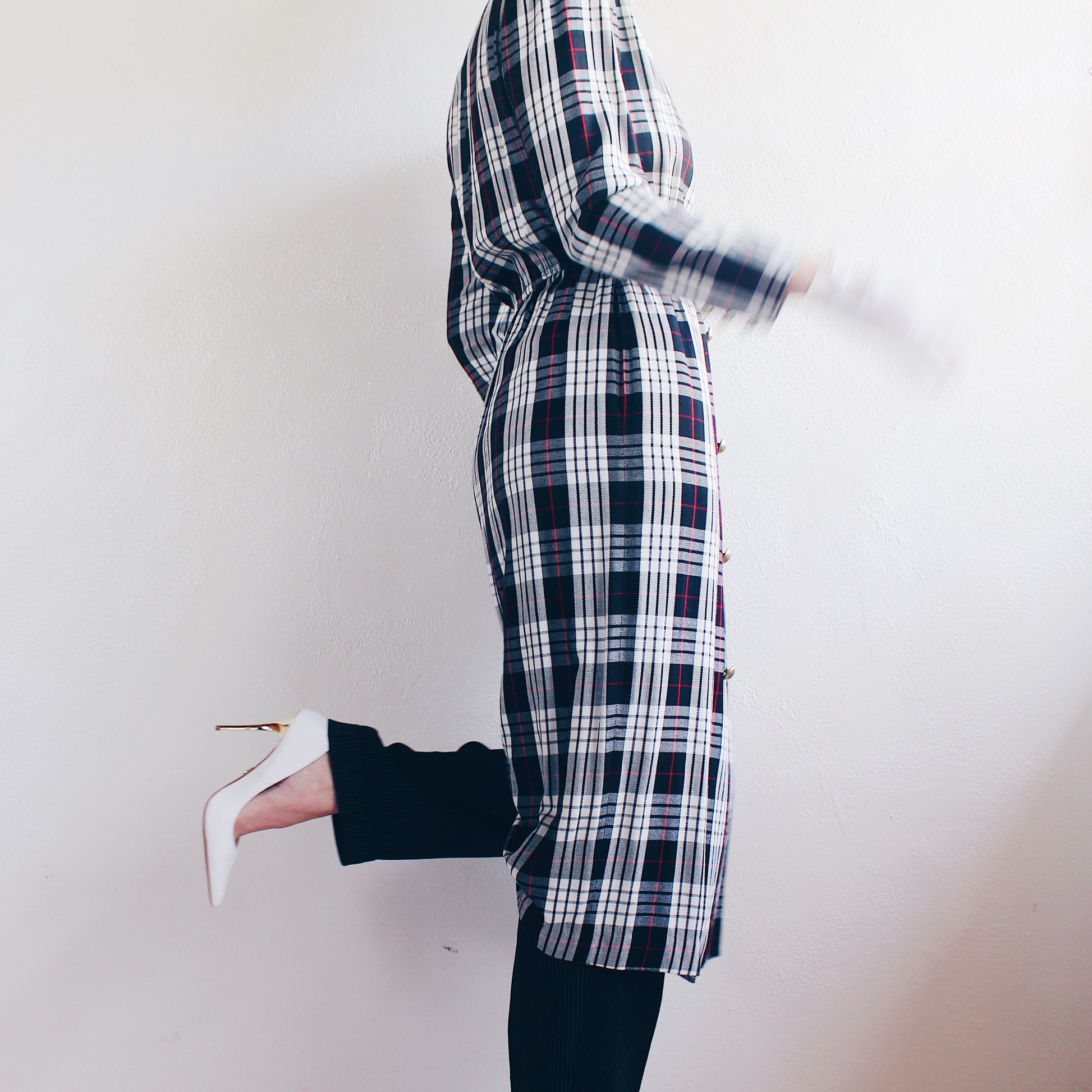 Vintage 90s Plaid Blazer Dress | Chic British Layering Piece - Thom Br Dusted Archive Vintage 90s Plaid Blazer Dress | Chic British Layering Piece - Thom Br Dusted Archive