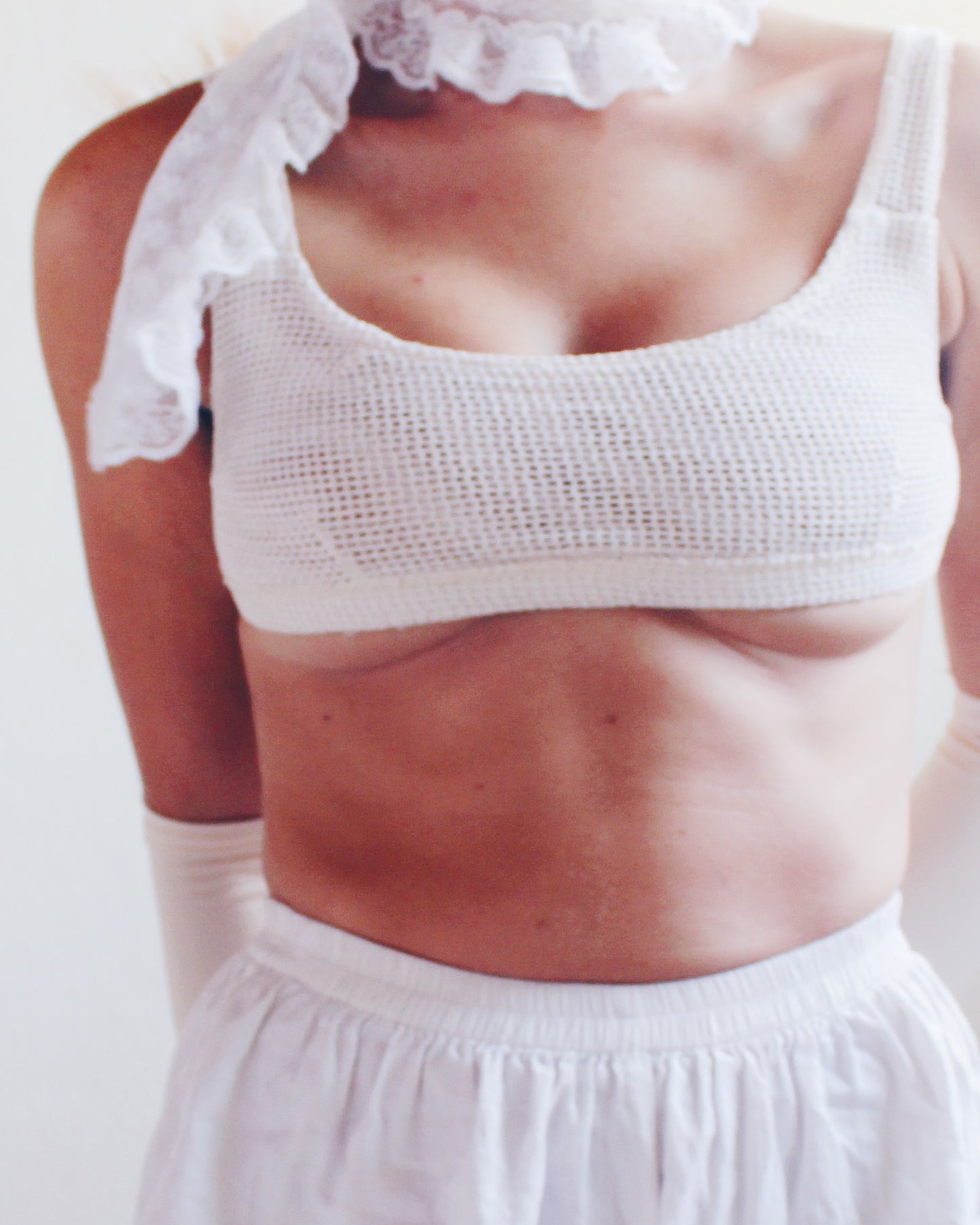 Cream Knit Woven Natural Fiber Bra - Minimalist Boho Underwear | Sustainable rustic Bralette