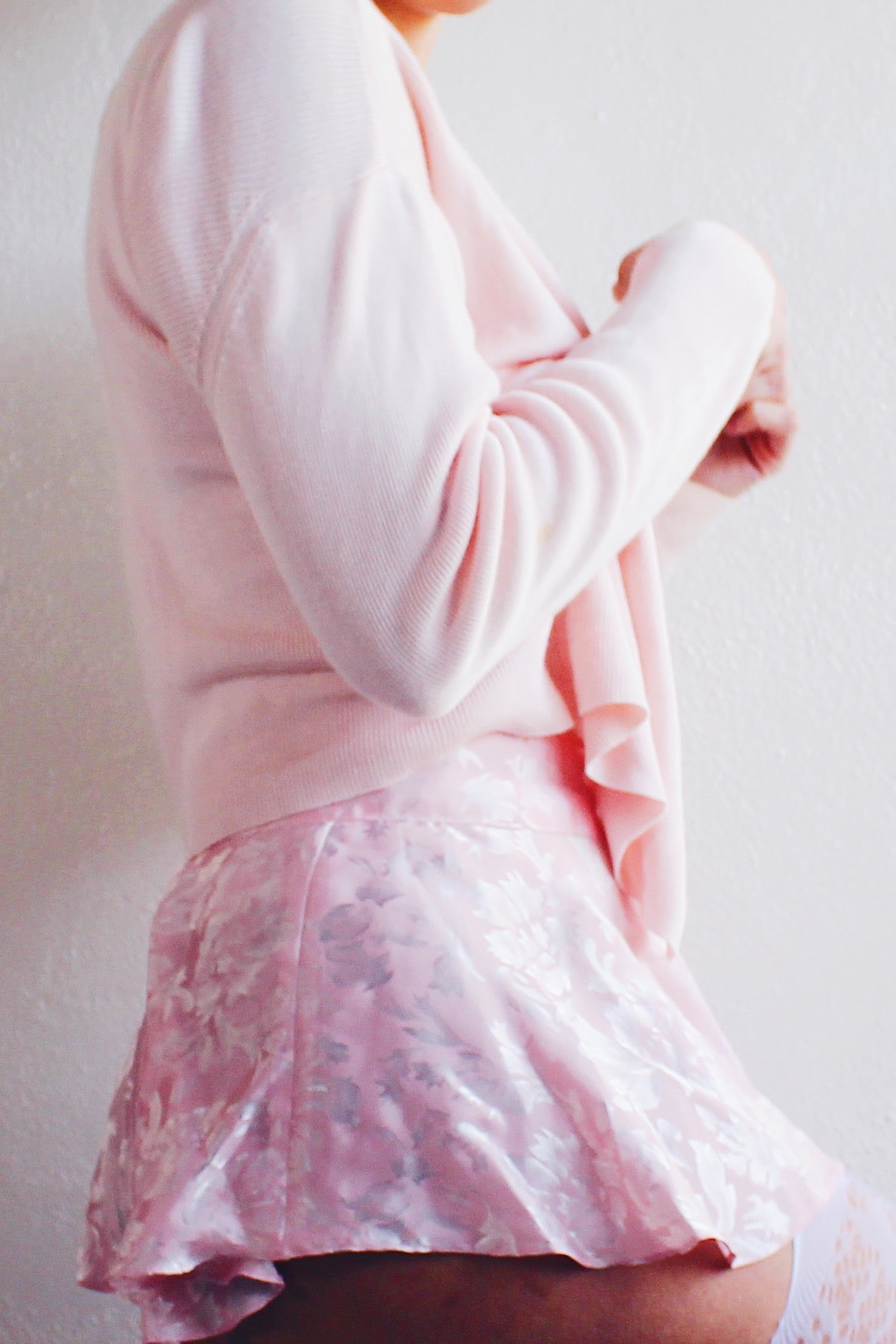 Vintage Pink Ribbed Cardigan - Cute Ballet Barbie Style, Lightweight Knitwear