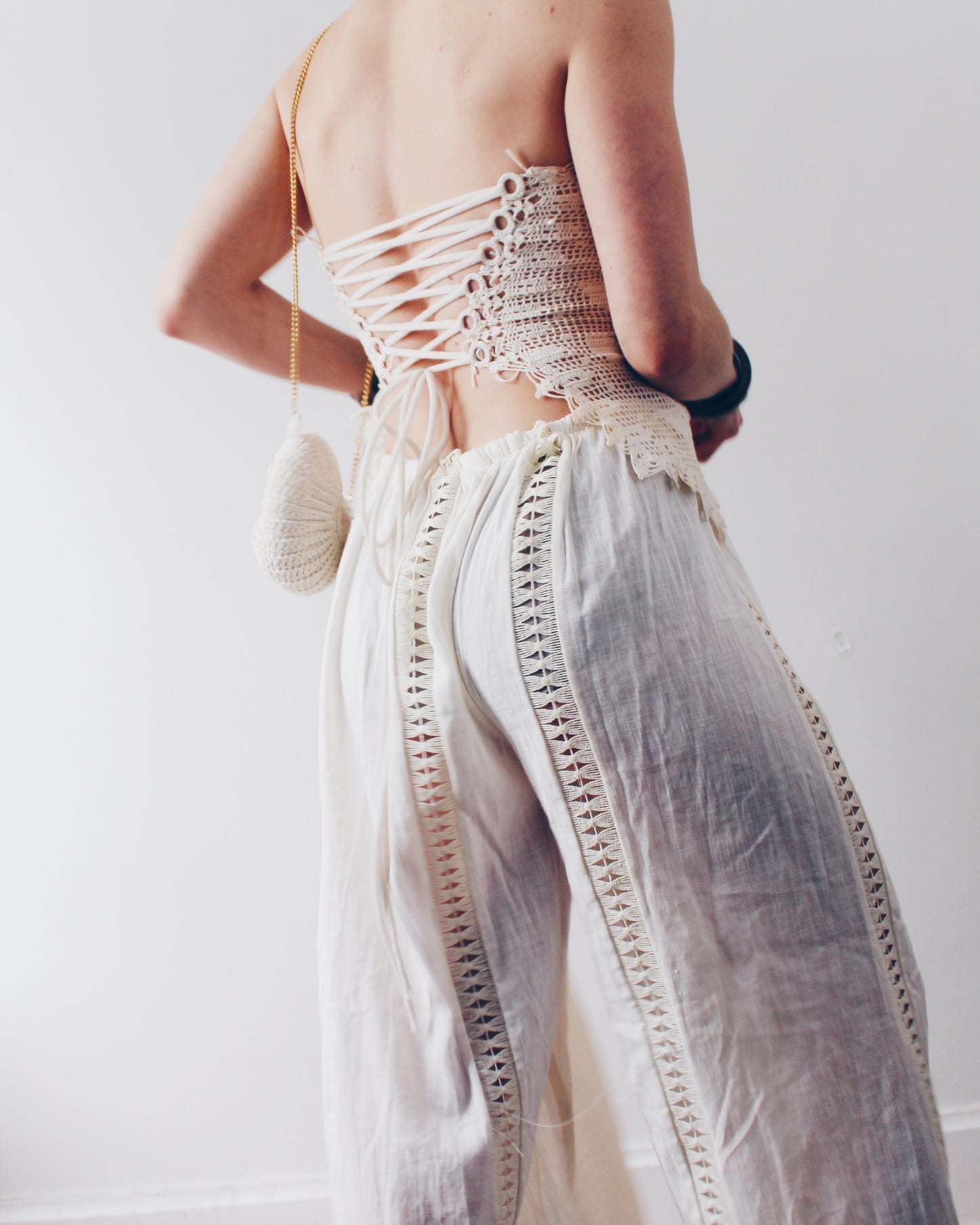 Crochet Couture: Upcycled Doily Crop Top - Reworked vintage - Coachella outfit