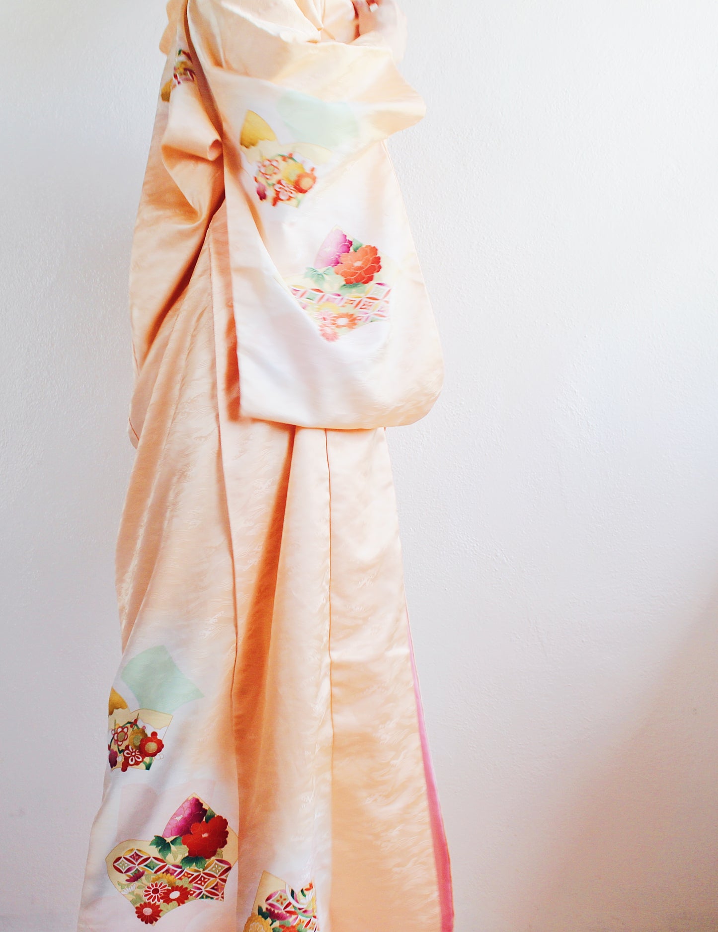 Vintage Peach Japanese Kimono - Kawaii Cute Romantic Spring Blossom