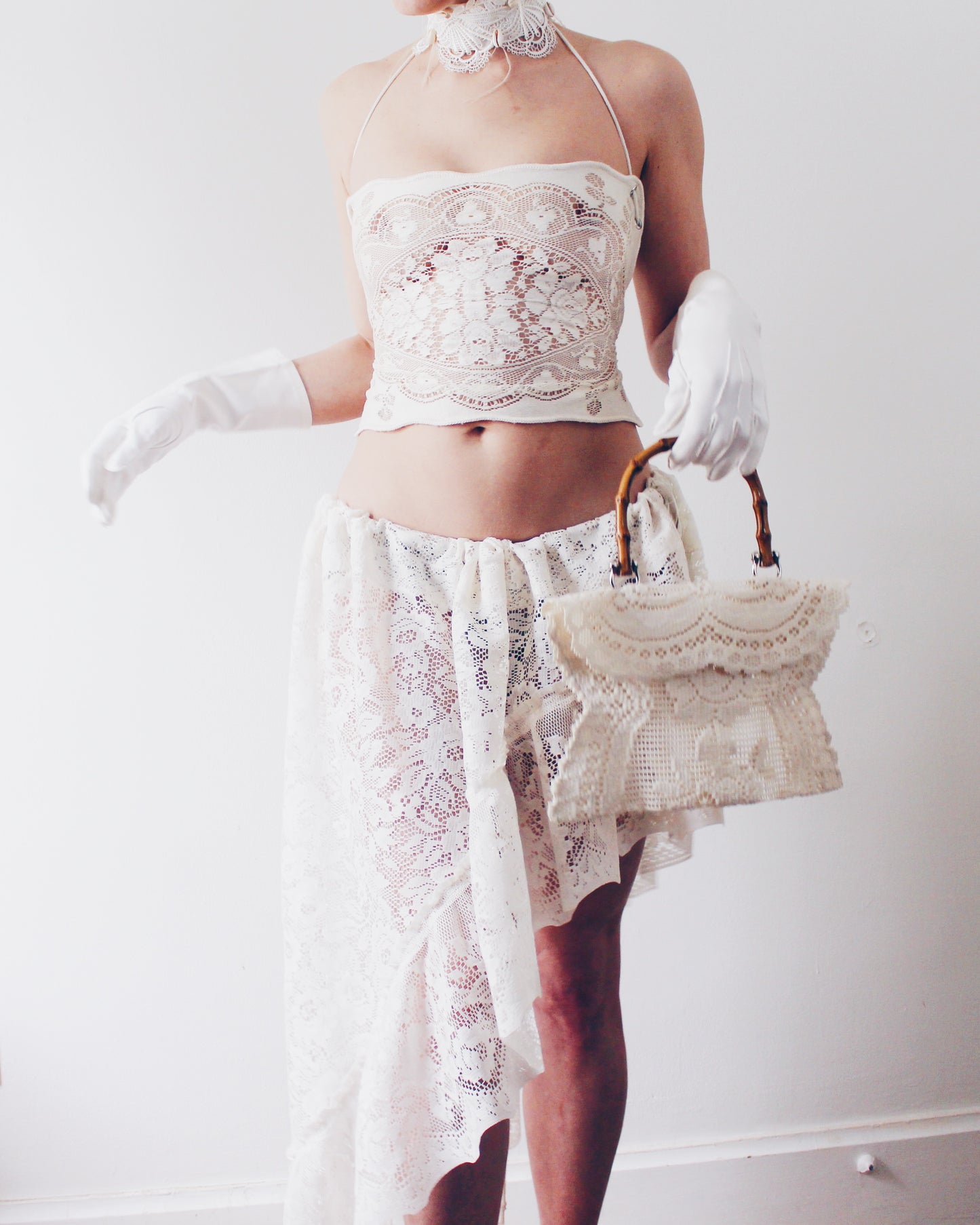 Upcycled Asymmetric Lace Skirt - Ethereal Coquette Style | Vintage Curtain Skirt Inspired by Daughters of the Dust