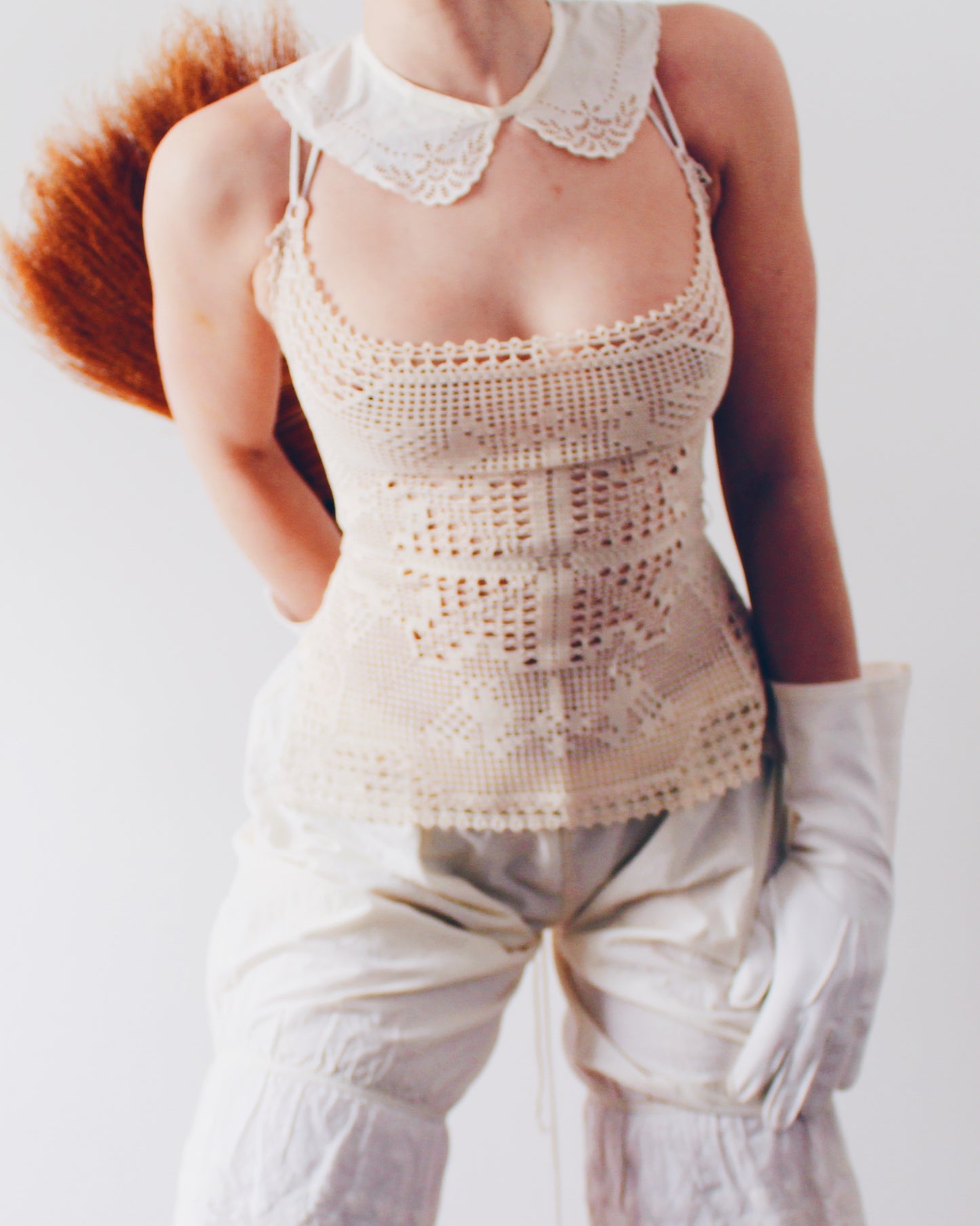 Crochet Couture: Upcycled Doily Crop Top - Reworked vintage - Coachella outfit