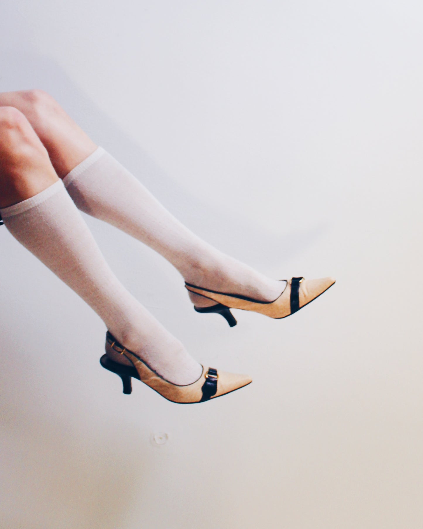 Pointed‑Toe Y2K Kitten Heels with Wrap Ankle Strap – Professional Formal Cream and Chocolate Pumps for Office & Evening