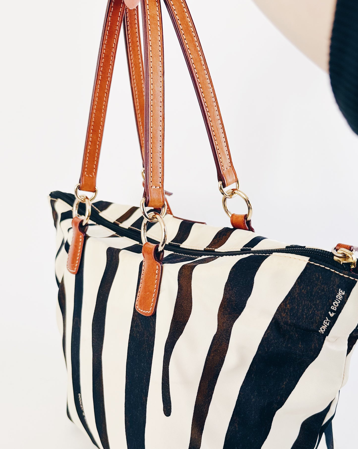 Vintage Y2K Dooney & Bourke Zebra Print Canvas Purse – Statement Animal Print Bag