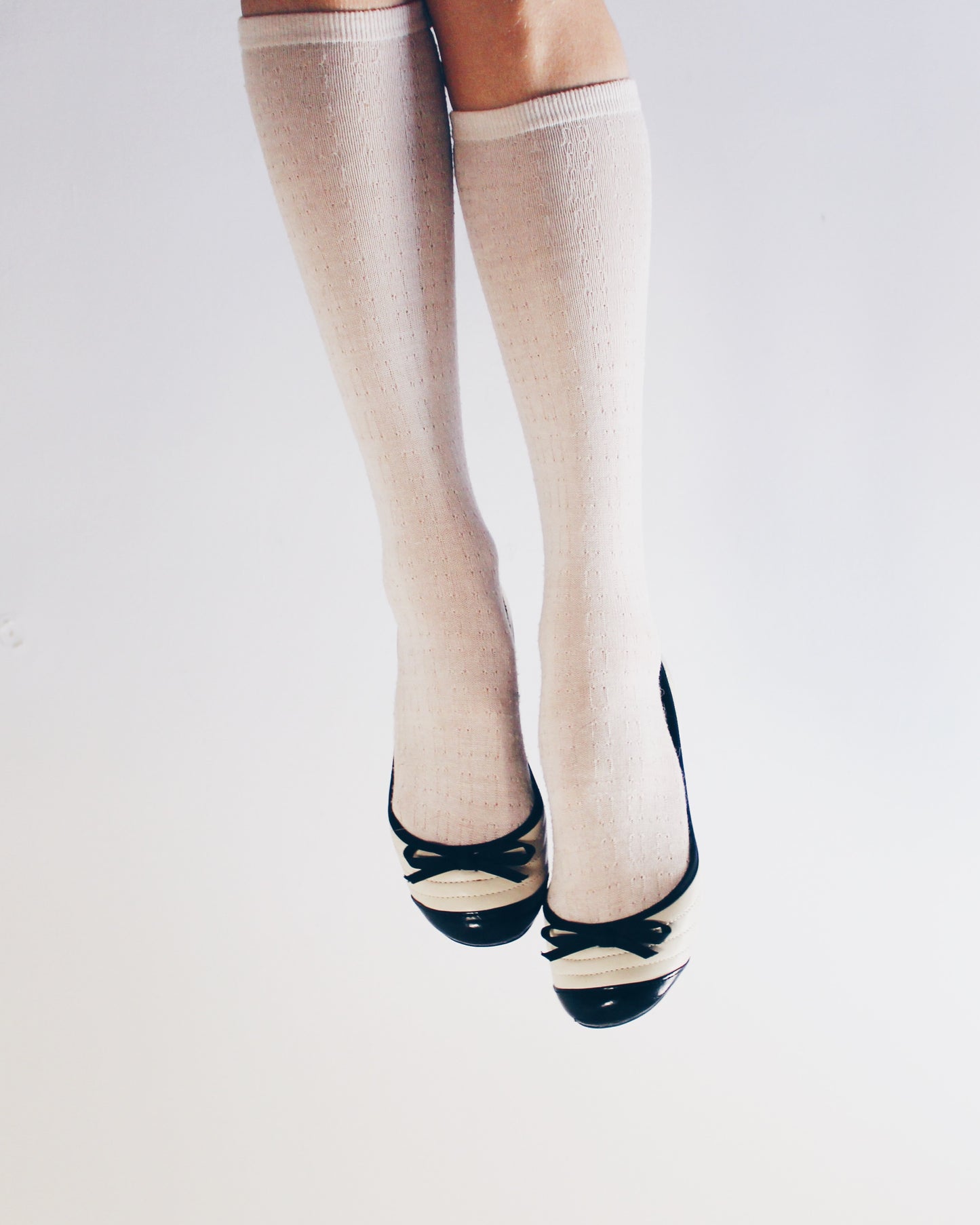 White and black bow adornment Y2K flats — Cute Bow Detail • Scholarly Coquette Ballet Shoes