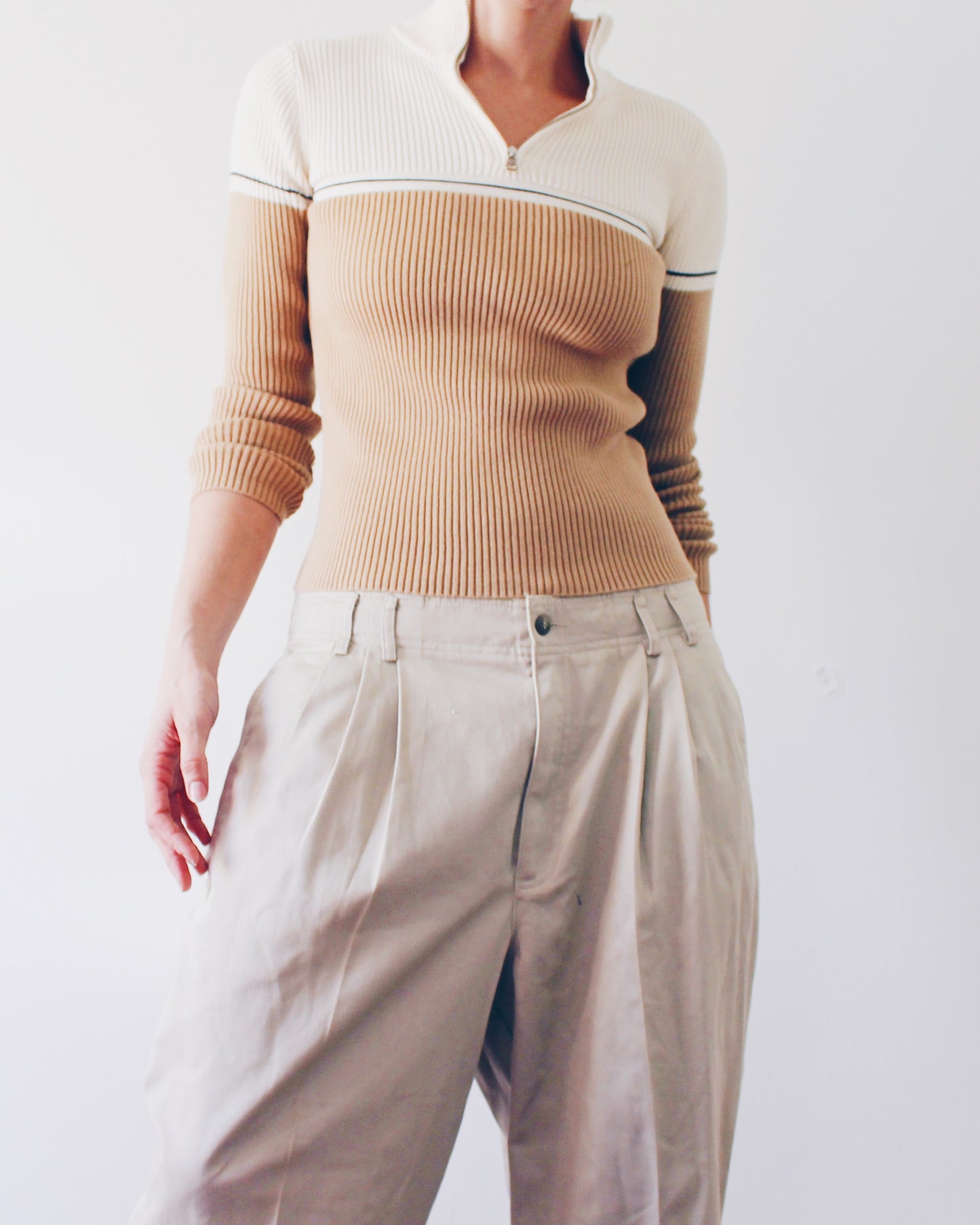 Vintage Y2K Polo Jeans Co Ralph Lauren Quarter‑Zip Sweater — Minimalist Chic Knit Rare Find