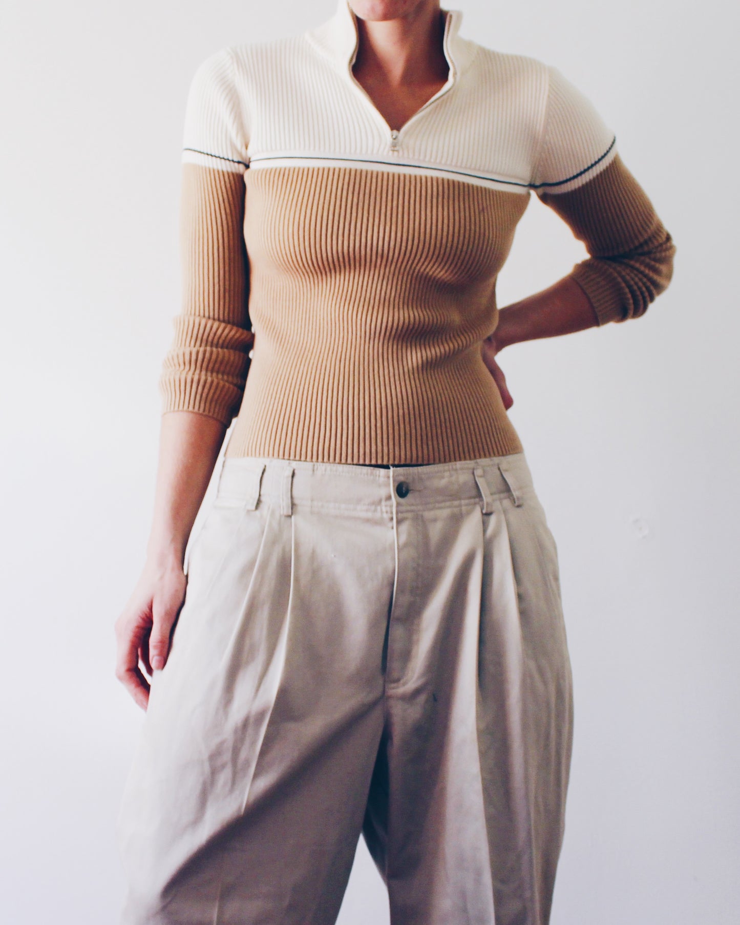 Vintage Y2K Polo Jeans Co Ralph Lauren Quarter‑Zip Sweater — Minimalist Chic Knit Rare Find