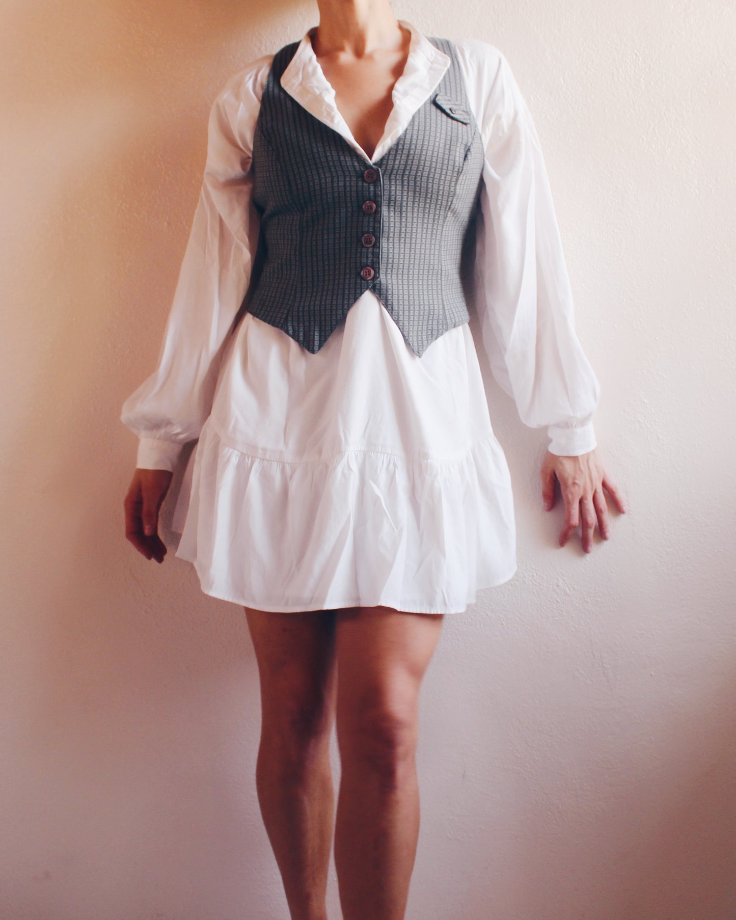Vintage 90s Blue-Green Vest – Dark Academia Waistcoat for Women | Fall Preppy Academic Layer