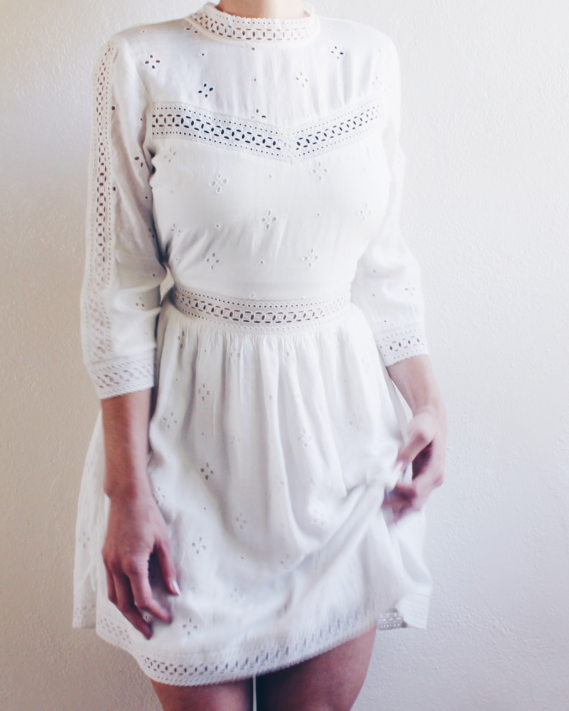 Abercrombie White Eyelet Dress – Victorian Edwardian Nautical Sundress –  Dusted Archive