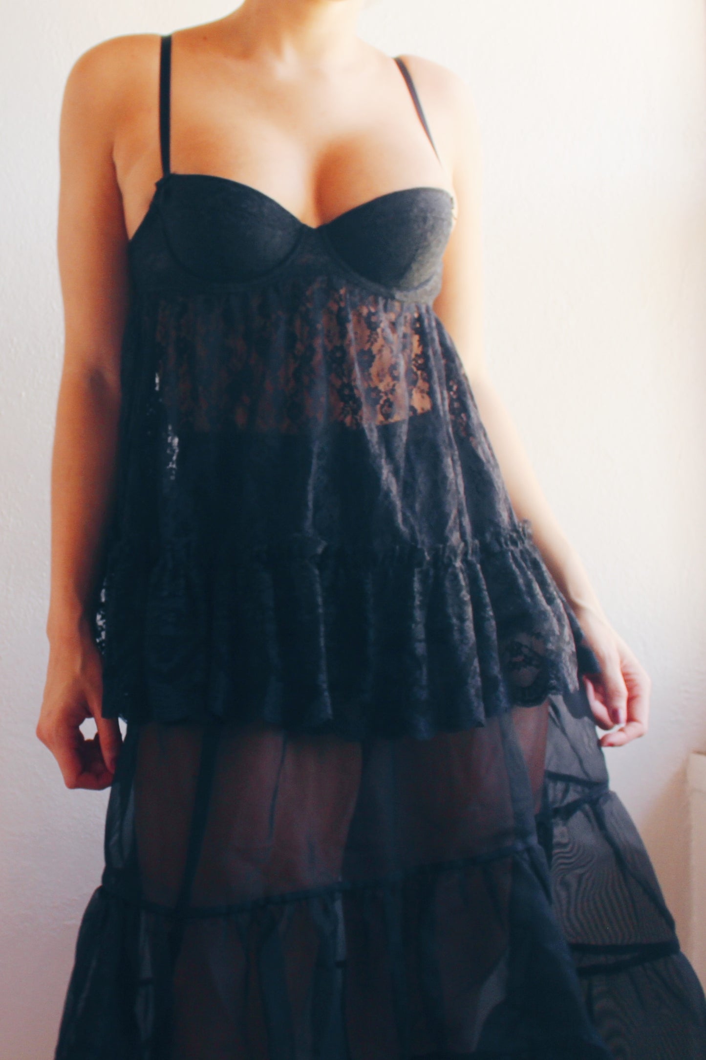 Victoria's Secret Vintage Lace Babydoll Bra - A Dark Coquette Dash of Y2K Nostalgia