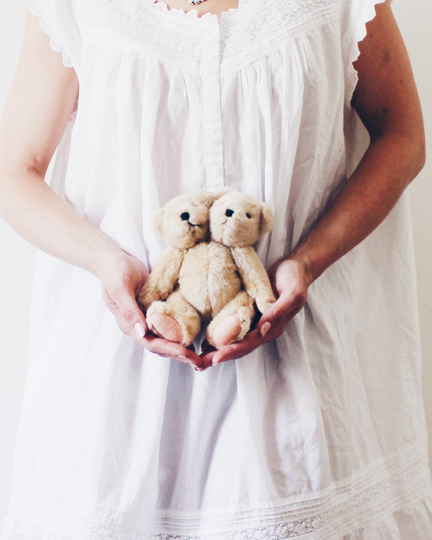 Two-Headed Upcycled Vintage Teddy Bear – Haunted Coquette Plush, Ethereal Marute Toy Art, Spooky Collectible