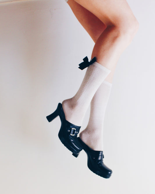 Born Black Leather Chunky Heeled Clogs | 90s Y2K Whimsygoth Buckle Shoes | Academic Goth Platform Style