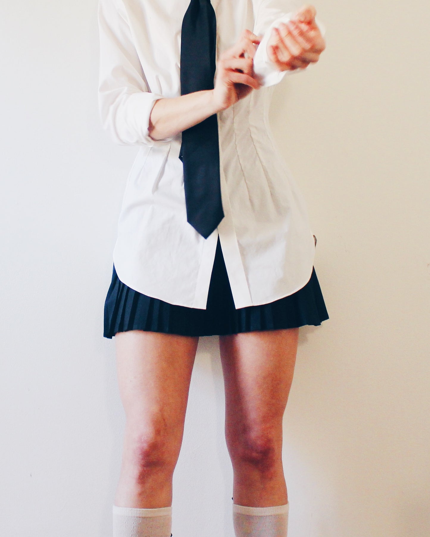 Ace Your Style with our Black Pleated Mini Tennis Skirt / acubi style skort