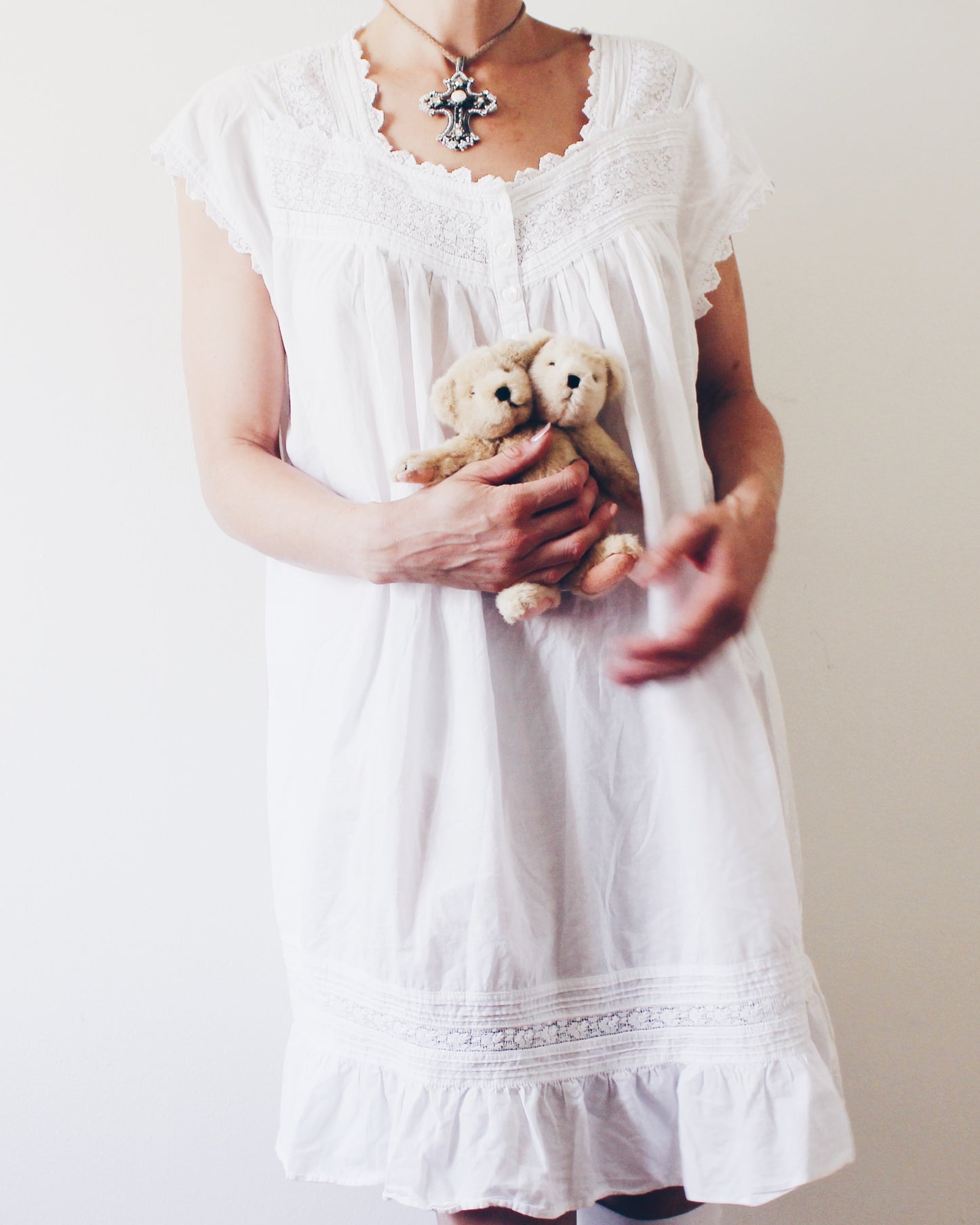 Two-Headed Upcycled Vintage Teddy Bear – Haunted Coquette Plush, Ethereal Marute Toy Art, Spooky Collectible