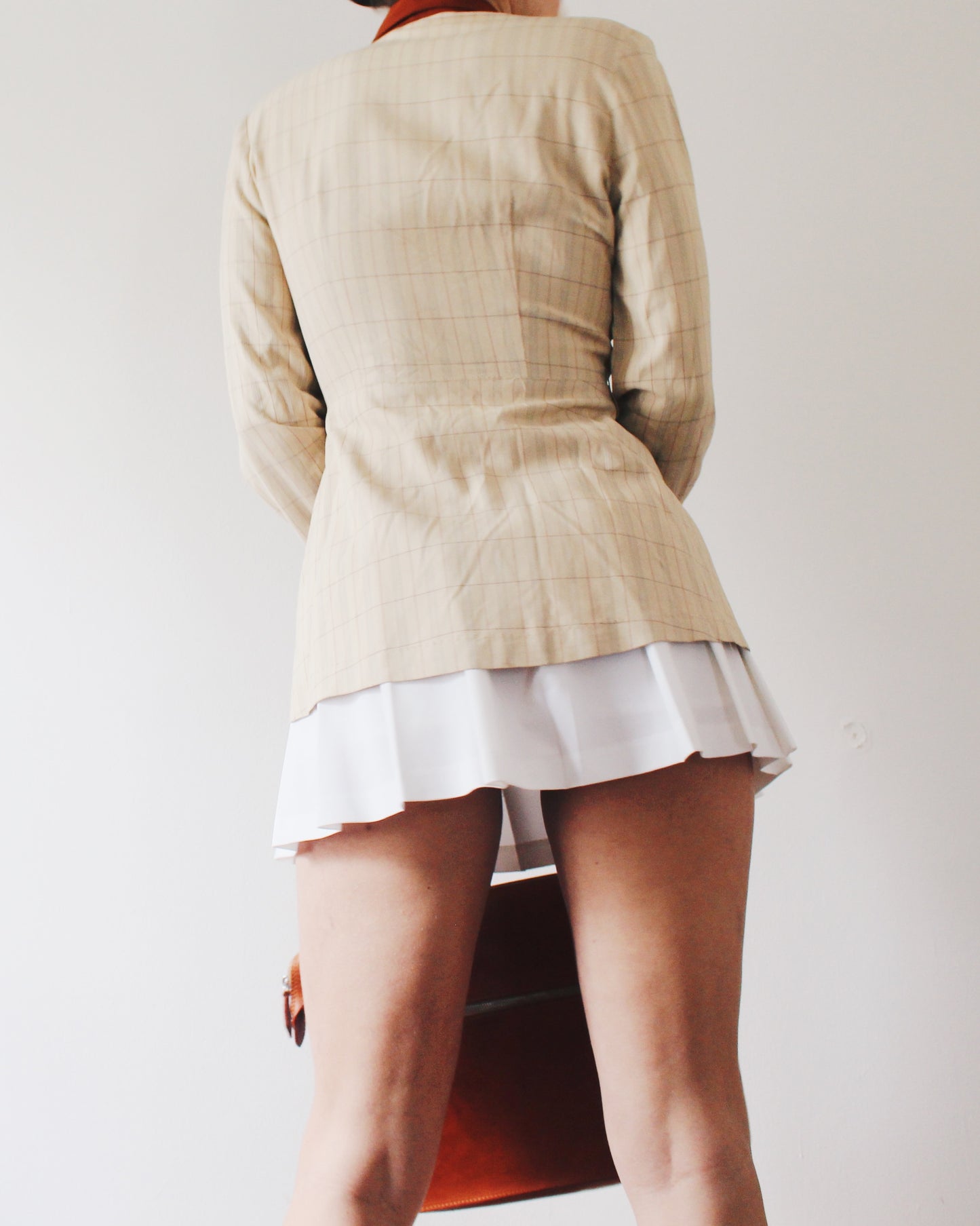 Rare 1970s Vintage Handmade Blouse – Academic Prep School Style, Intellectual Fall Fashion with Stripes & Unique Button Detail